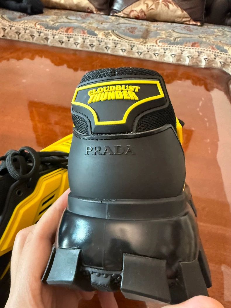 Prada Prada Men's Shoes Black Yellow Color Combo Size US 7.5 / EU 40-41 - 8 Thumbnail