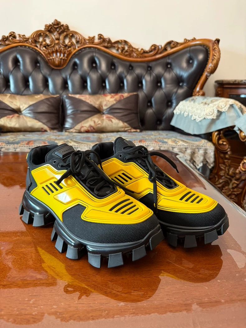 Prada Prada Men's Shoes Black Yellow Color Combo Size US 7.5 / EU 40-41 - 2 Thumbnail