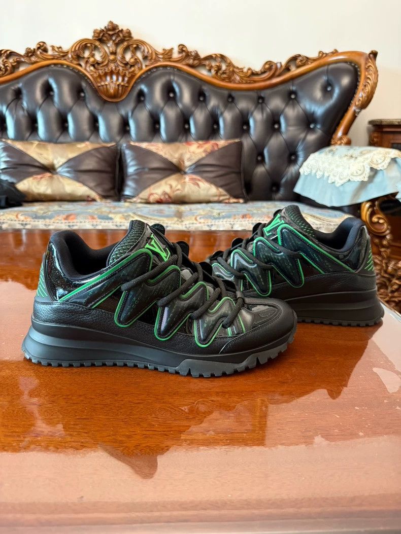 Louis Vuitton Louis Vuitton Black Green Design Sneakers Size US 8 / EU 41 - 4 Thumbnail