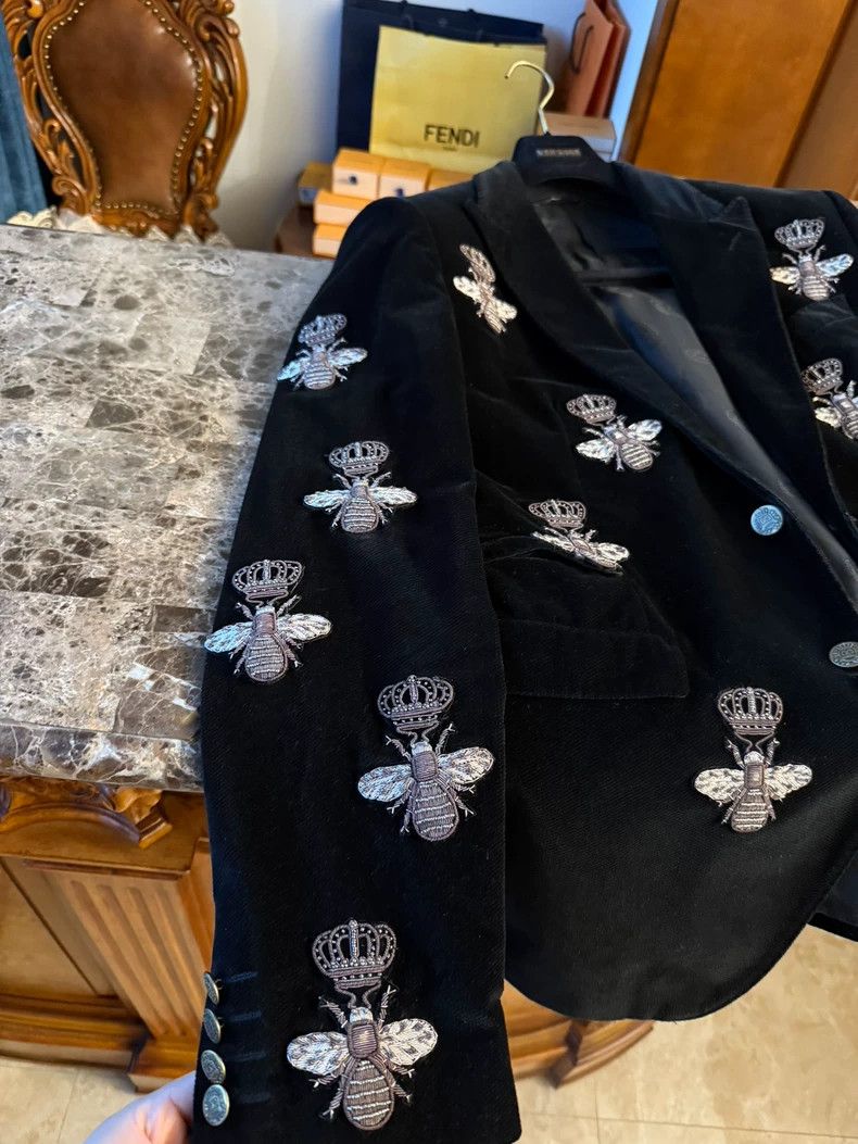 Dolce & Gabbana Dolce & Gabbana Black Embroidered Jacket Size US L / EU 52-54 / 3 - 3 Thumbnail