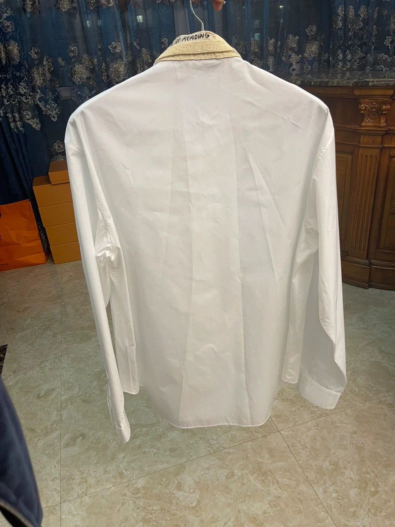 Dior Dior White Shirt with Beaded Collar Size US M / EU 48-50 / 2 - 2 Thumbnail