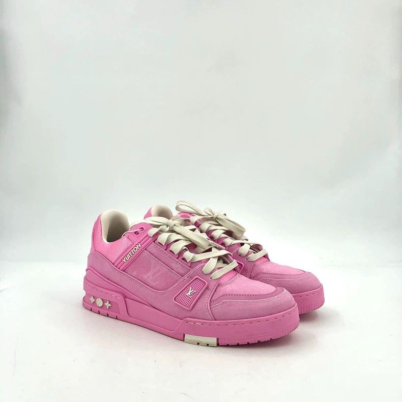 Louis Vuitton Louis Vuitton Pink Logo Casual Sneakers Size US 8 / EU 41 - 2 Thumbnail