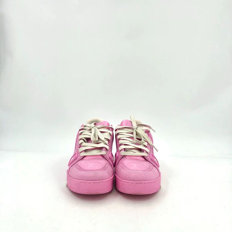 Louis Vuitton Louis Vuitton Pink Logo Casual Sneakers Size US 8 / EU 41 - 3 Thumbnail