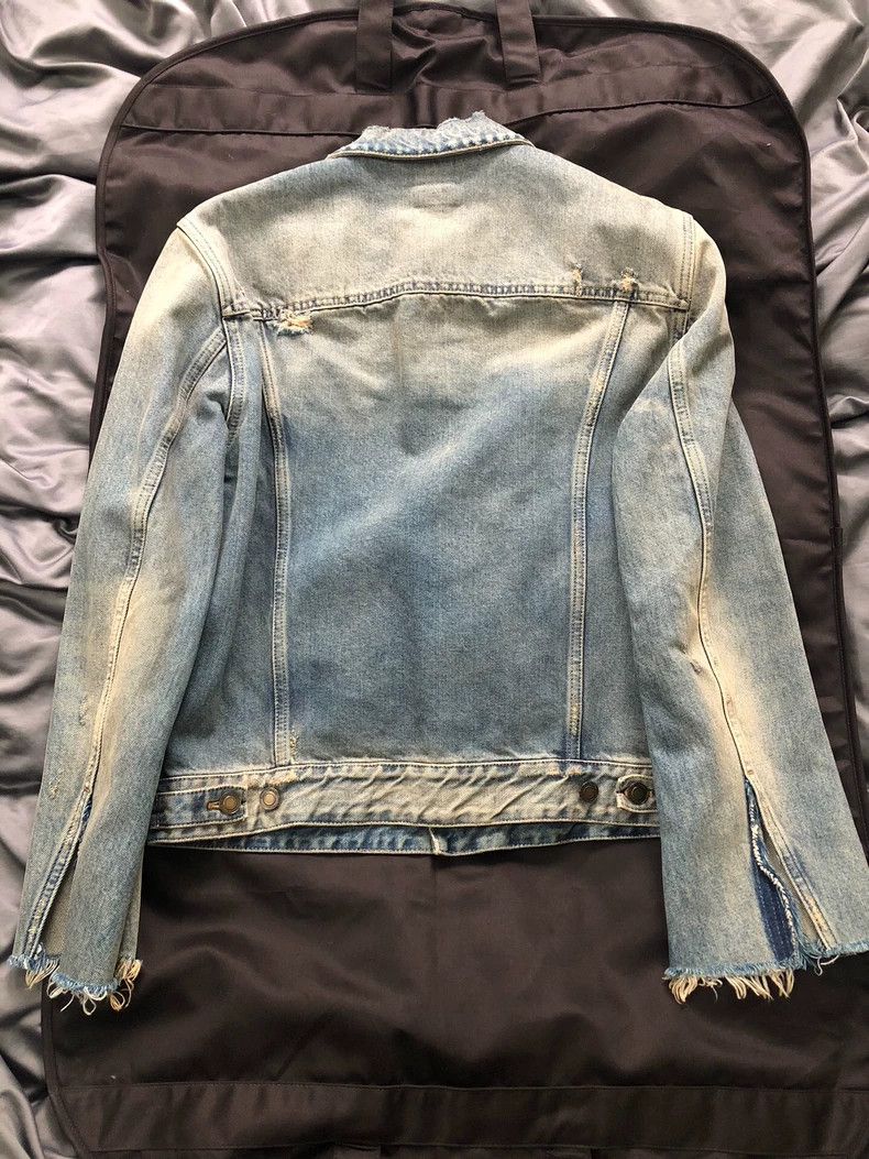 Yves Saint Laurent YSL Distressed Denim Jacket for Men and Women Size US XL / EU 56 / 4 - 5 Thumbnail