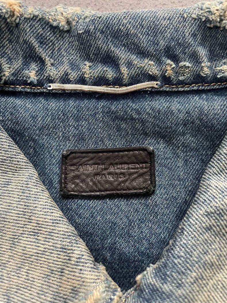 Yves Saint Laurent YSL Distressed Denim Jacket for Men and Women Size US XL / EU 56 / 4 - 8 Thumbnail