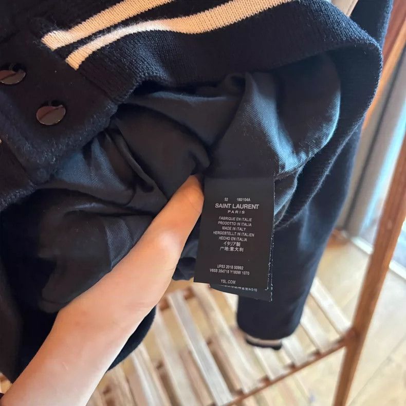 Yves Saint Laurent YSL Black and White Baseball Jacket Size US L / EU 52-54 / 3 - 3 Thumbnail