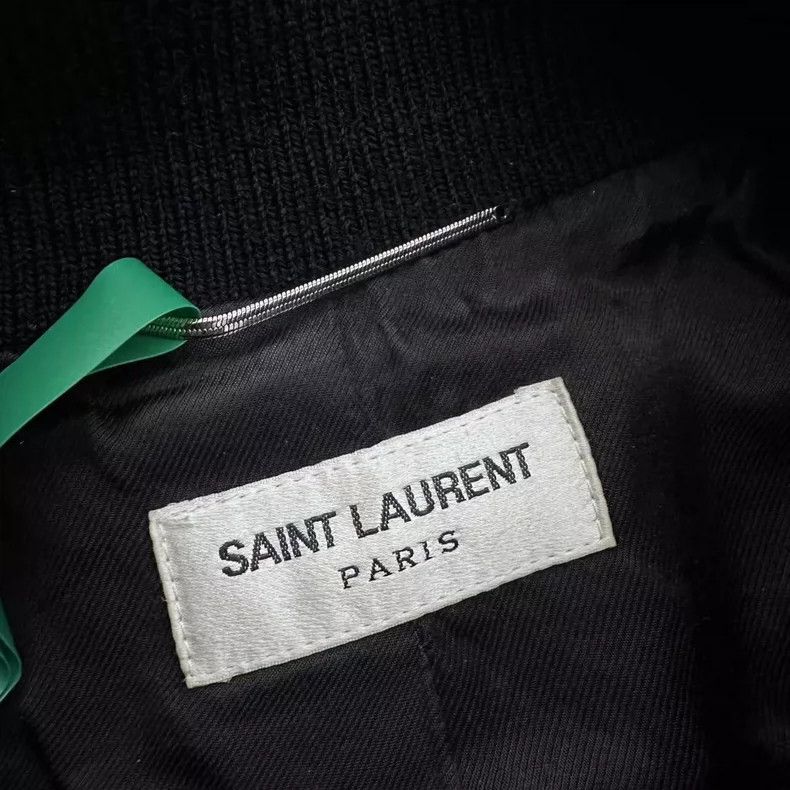 Yves Saint Laurent YSL Black Baseball Jacket Size 48 Size US L / EU 52-54 / 3 - 3 Thumbnail