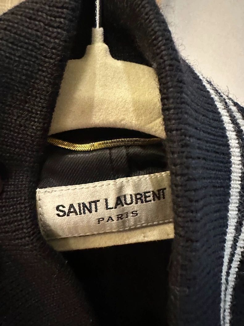 Yves Saint Laurent YSL Classic Black Baseball Jacket with Stripes Size US M / EU 48-50 / 2 - 5 Thumbnail