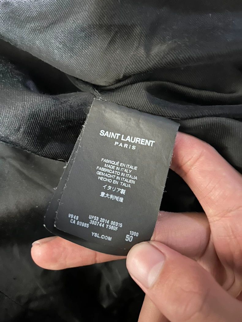 Yves Saint Laurent Saint Laurent Black Wool Leather Zip Jacket Size US L / EU 52-54 / 3 - 5 Thumbnail