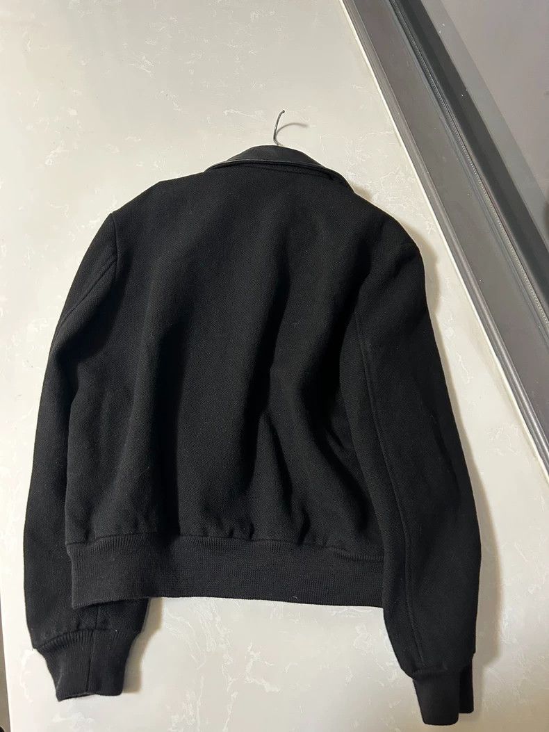 Yves Saint Laurent Saint Laurent Black Wool Leather Zip Jacket Size US L / EU 52-54 / 3 - 4 Thumbnail