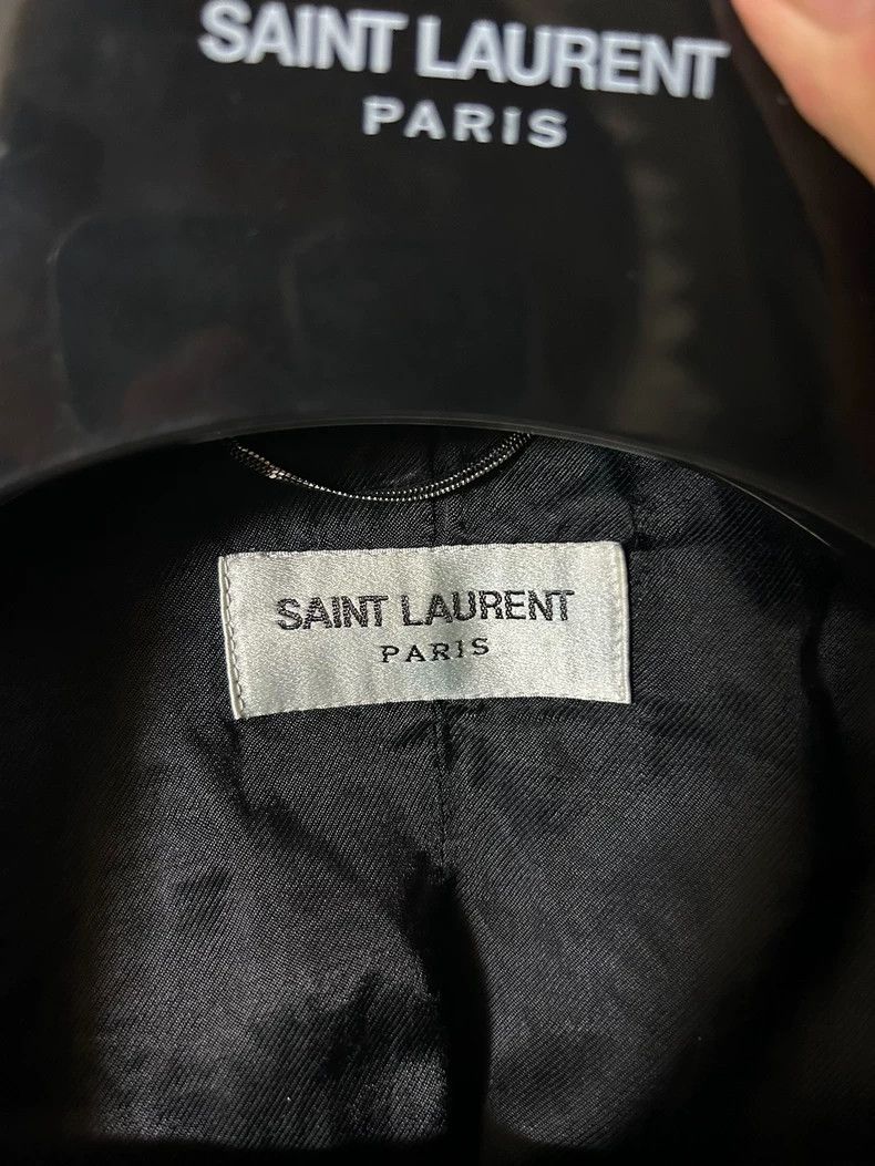 Yves Saint Laurent Saint Laurent Black Wool Leather Zip Jacket Size US L / EU 52-54 / 3 - 2 Thumbnail