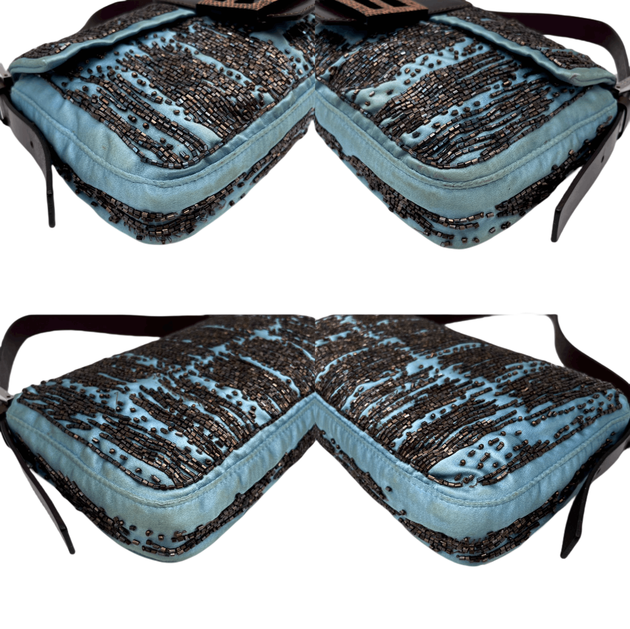 Fendi Fendi Beads Embroidery Mamma Baguette Pm Shoulder Bag Blue&Amp;Brown Size ONE SIZE - 7 Thumbnail