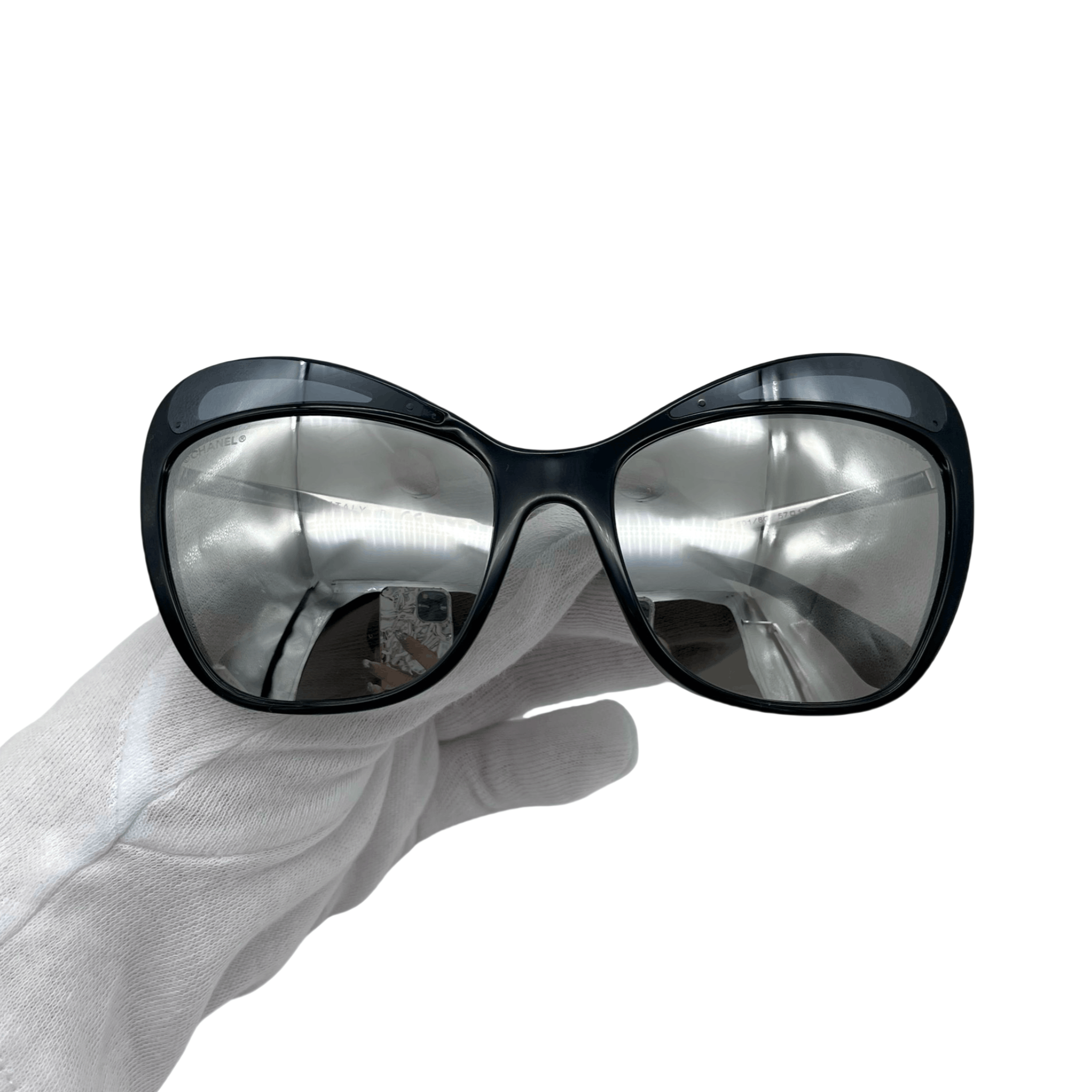 Chanel Chanel Cc Logos Mirror Sunglasses Black &Amp; Silver Size ONE SIZE - 4 Thumbnail