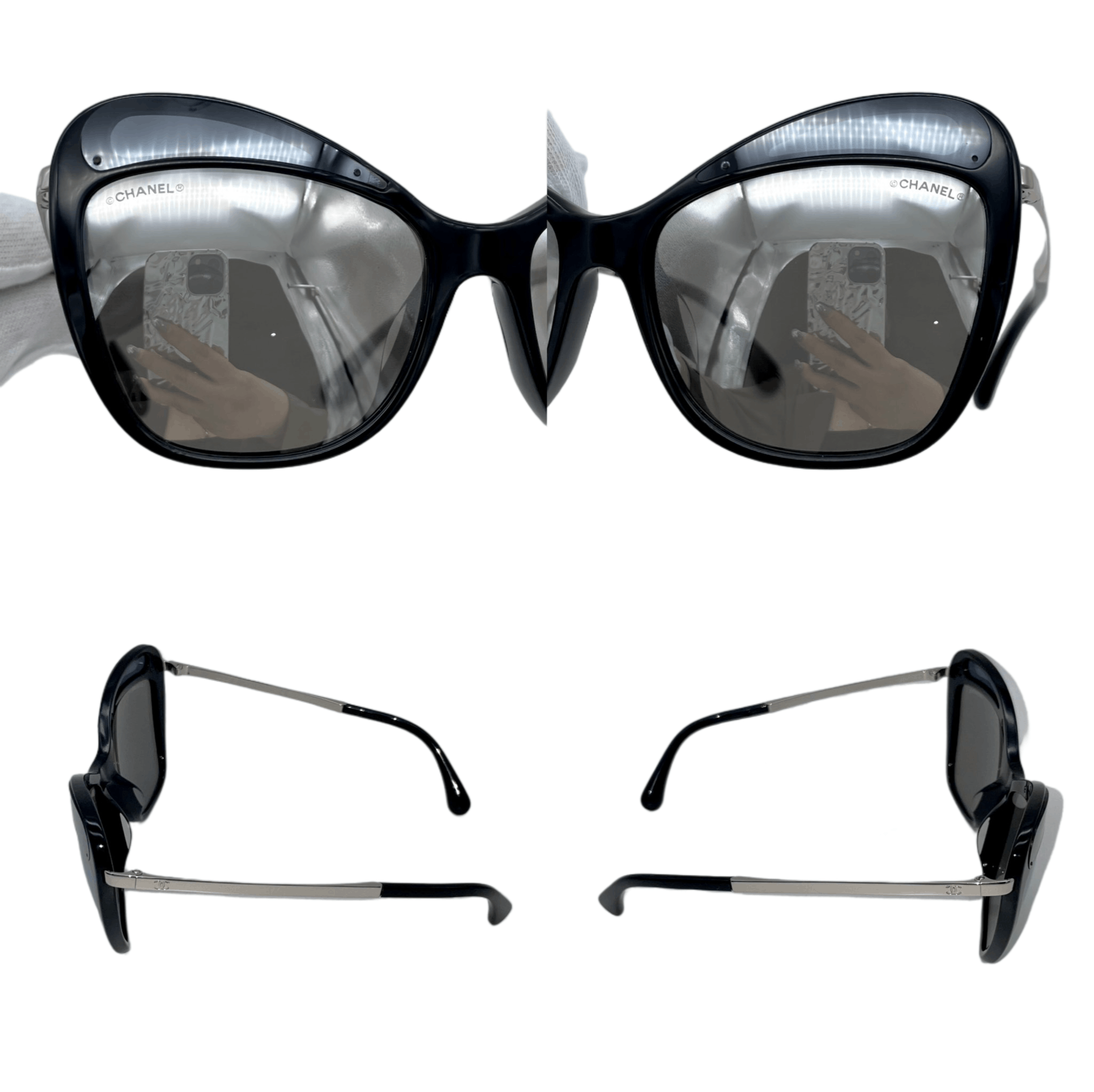 Chanel Chanel Cc Logos Mirror Sunglasses Black &Amp; Silver Size ONE SIZE - 8 Thumbnail