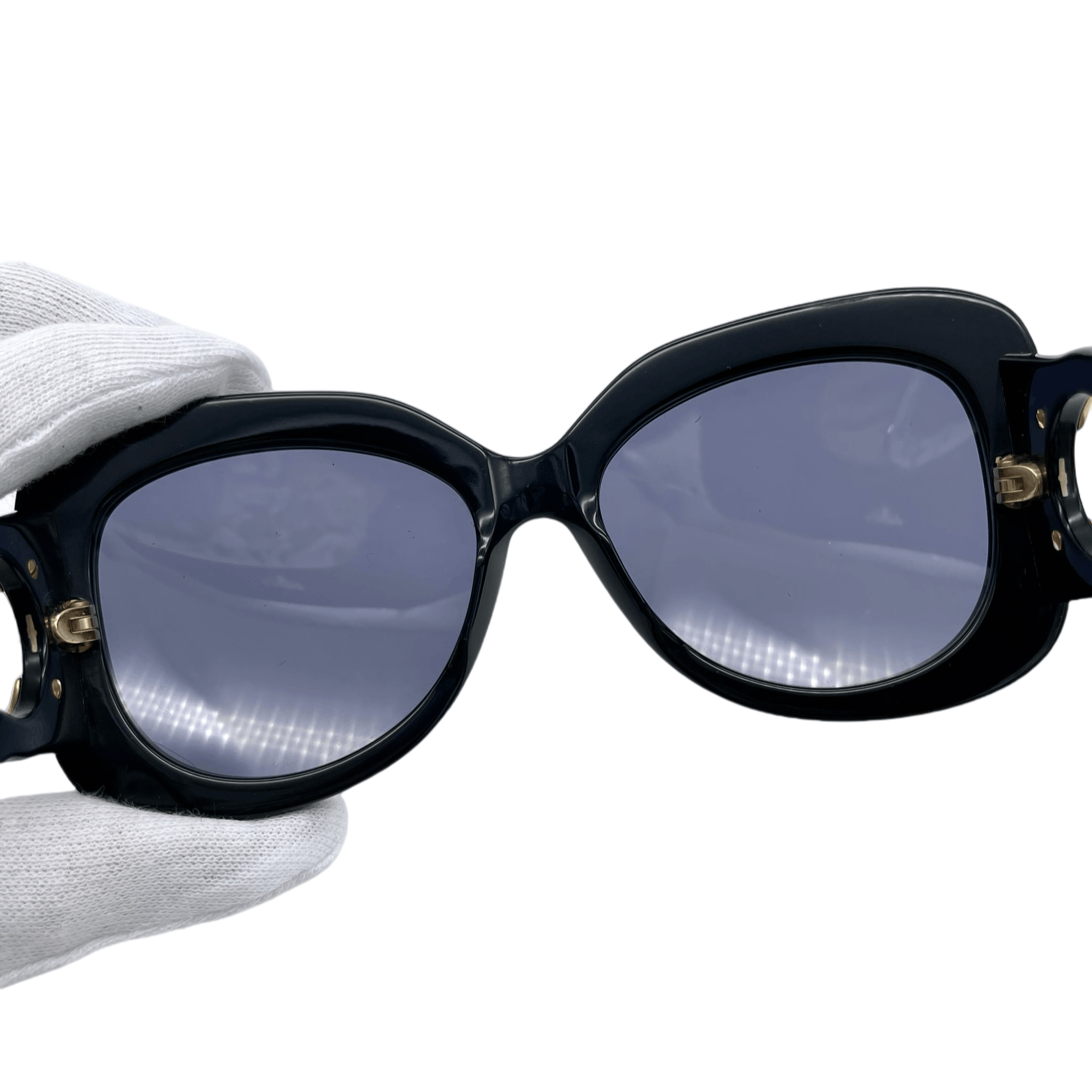 Chanel Chanel Jumbo Cc Logos Sunglasses Black &Amp; Gold Size ONE SIZE - 6 Thumbnail