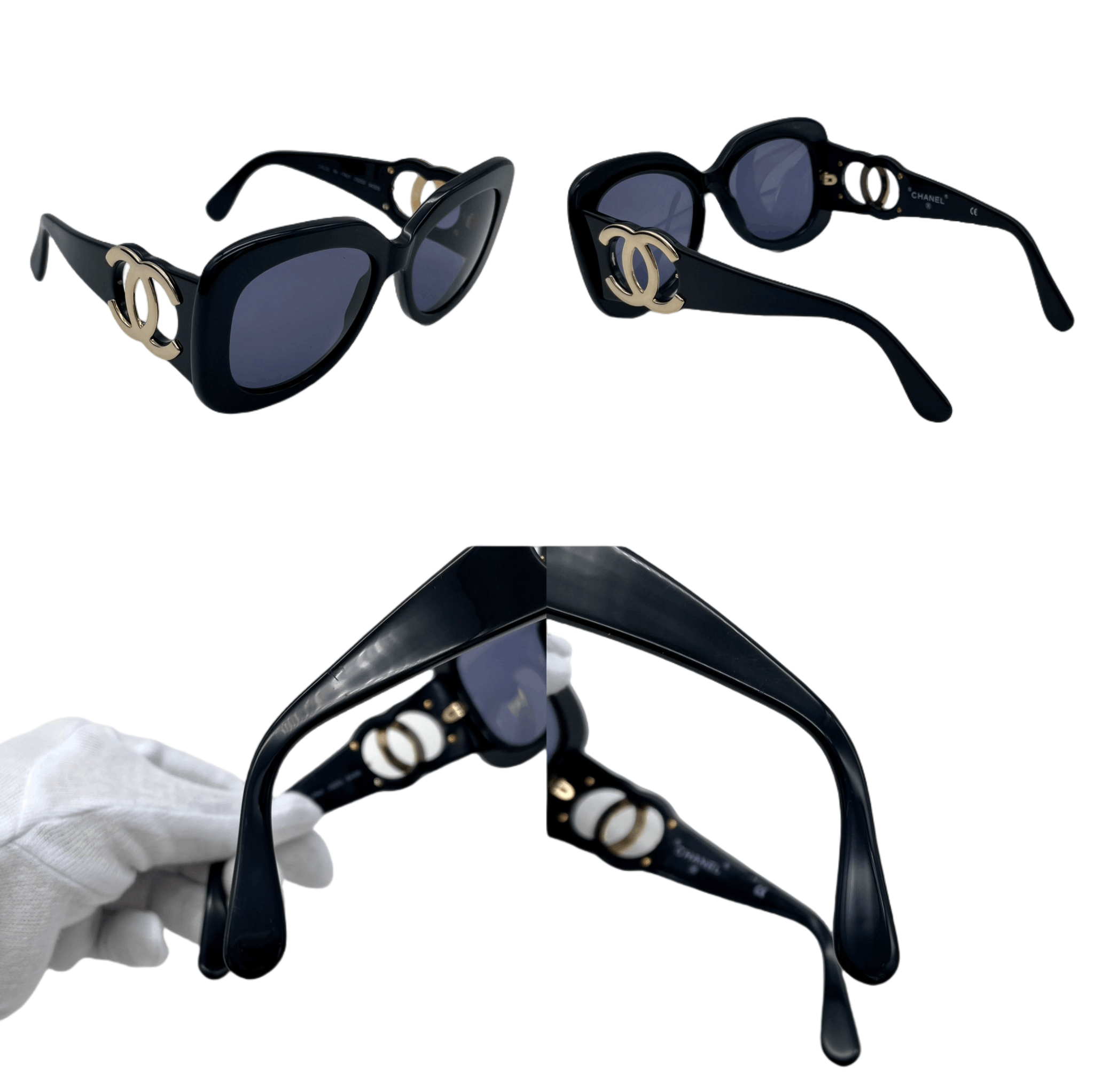 Chanel Chanel Jumbo Cc Logos Sunglasses Black &Amp; Gold Size ONE SIZE - 9 Thumbnail