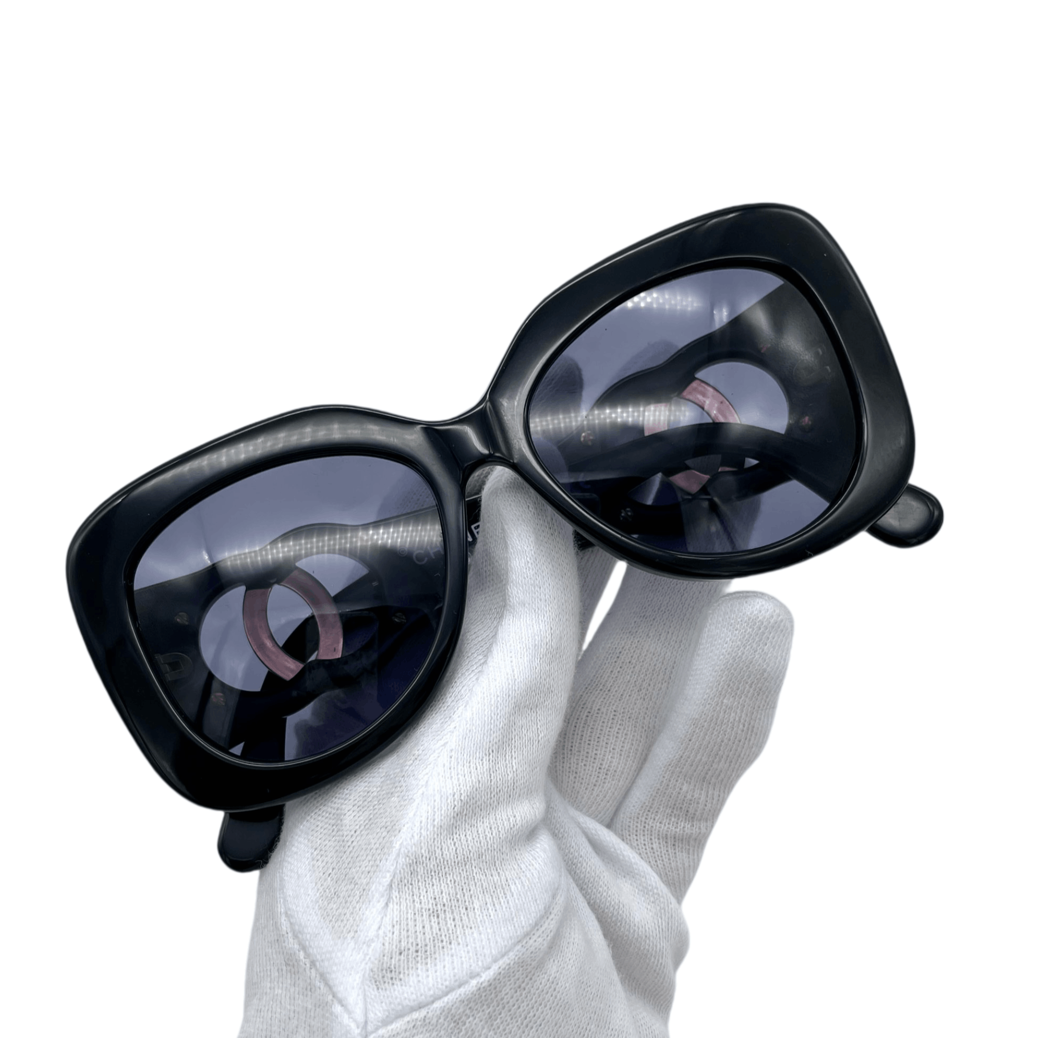 Chanel Chanel Jumbo Cc Logos Sunglasses Black &Amp; Gold Size ONE SIZE - 4 Thumbnail