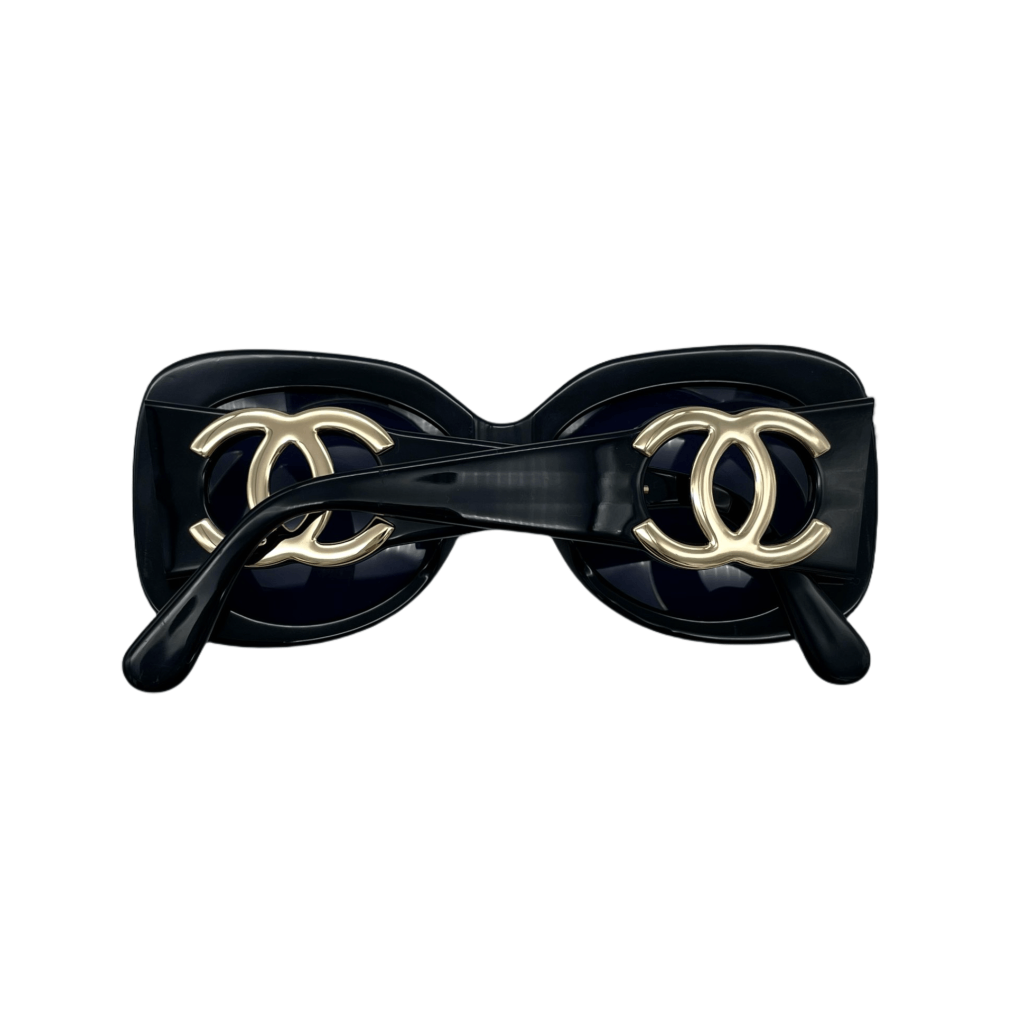 Chanel Chanel Jumbo Cc Logos Sunglasses Black &Amp; Gold Size ONE SIZE - 5 Thumbnail