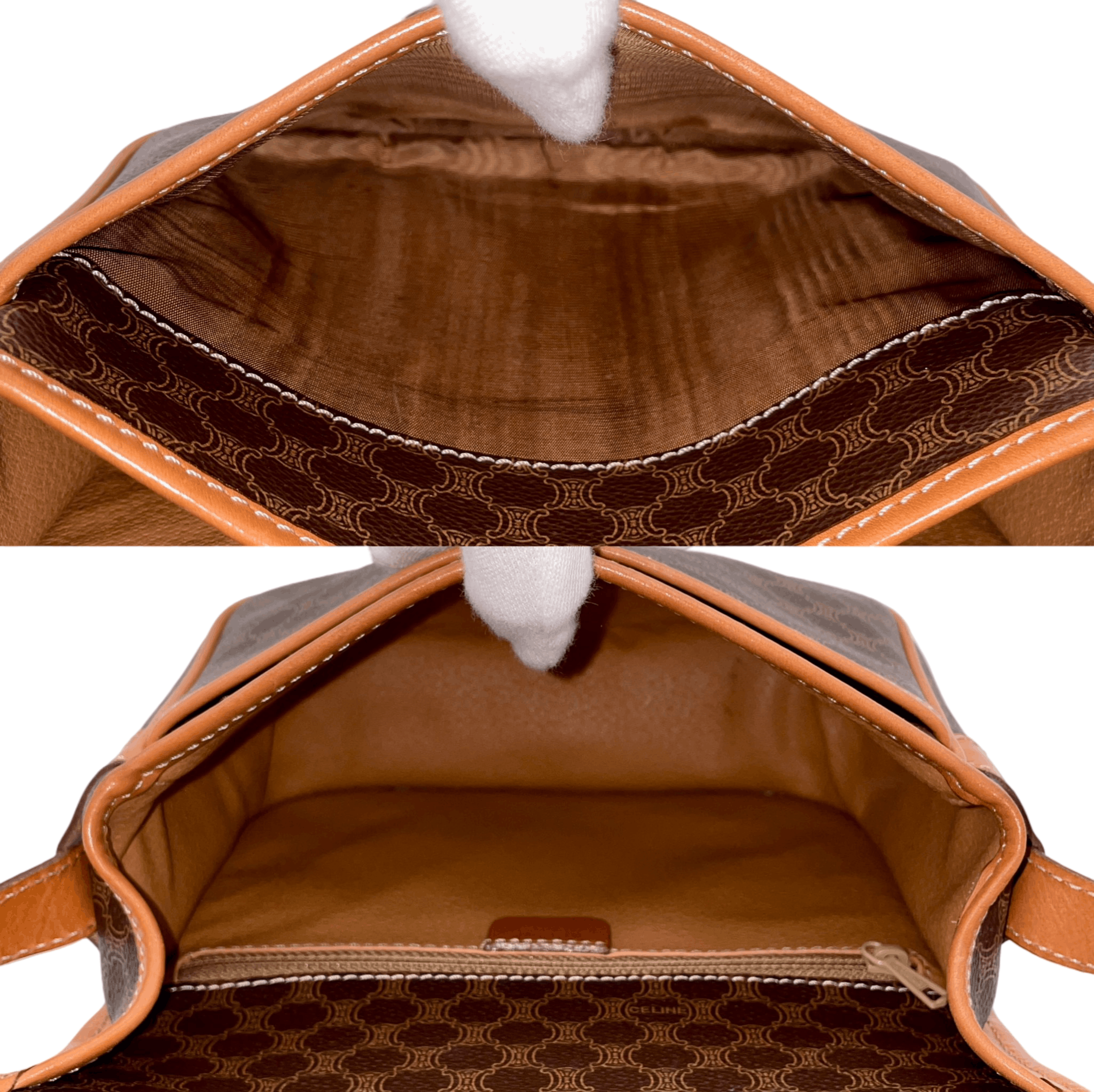 Celine Celine Macadam Horse Bit Crossbody Shoulder Bag Brown &Amp; Gold Size ONE SIZE - 14 Thumbnail