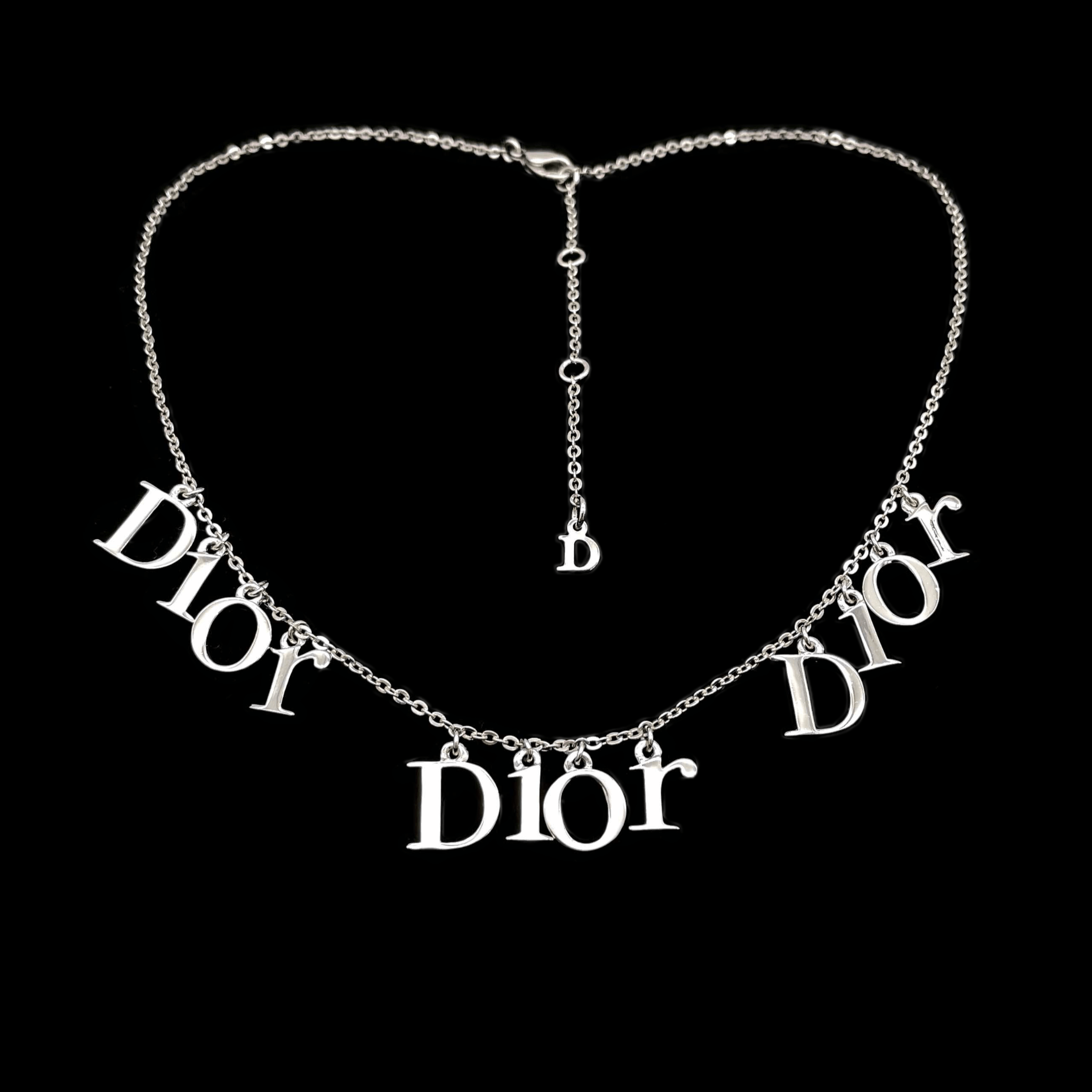 Dior Christian Dior D Ior Pendant X 3 Necklace Silver Size ONE SIZE - 4 Thumbnail