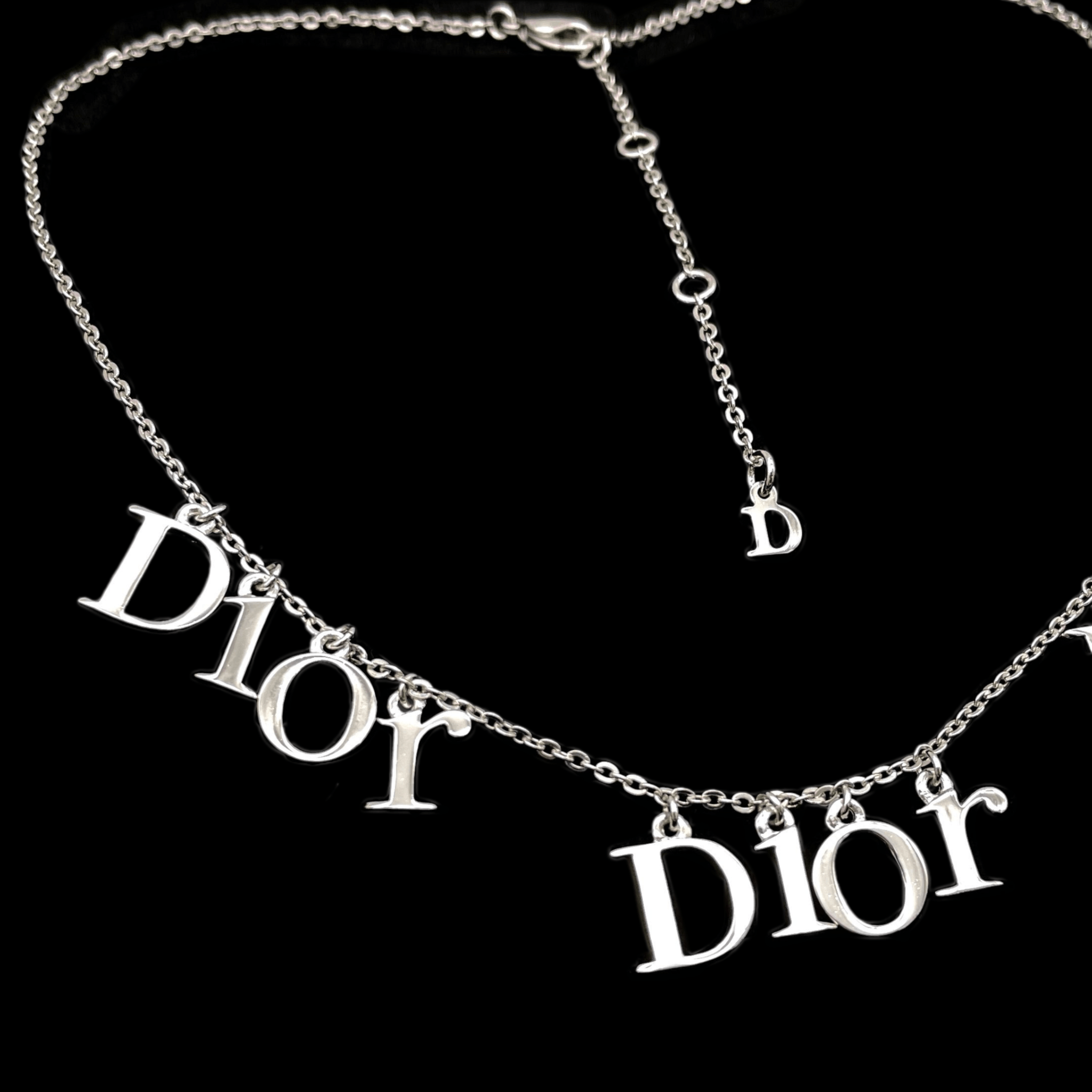 Dior Christian Dior D Ior Pendant X 3 Necklace Silver Size ONE SIZE - 7 Thumbnail