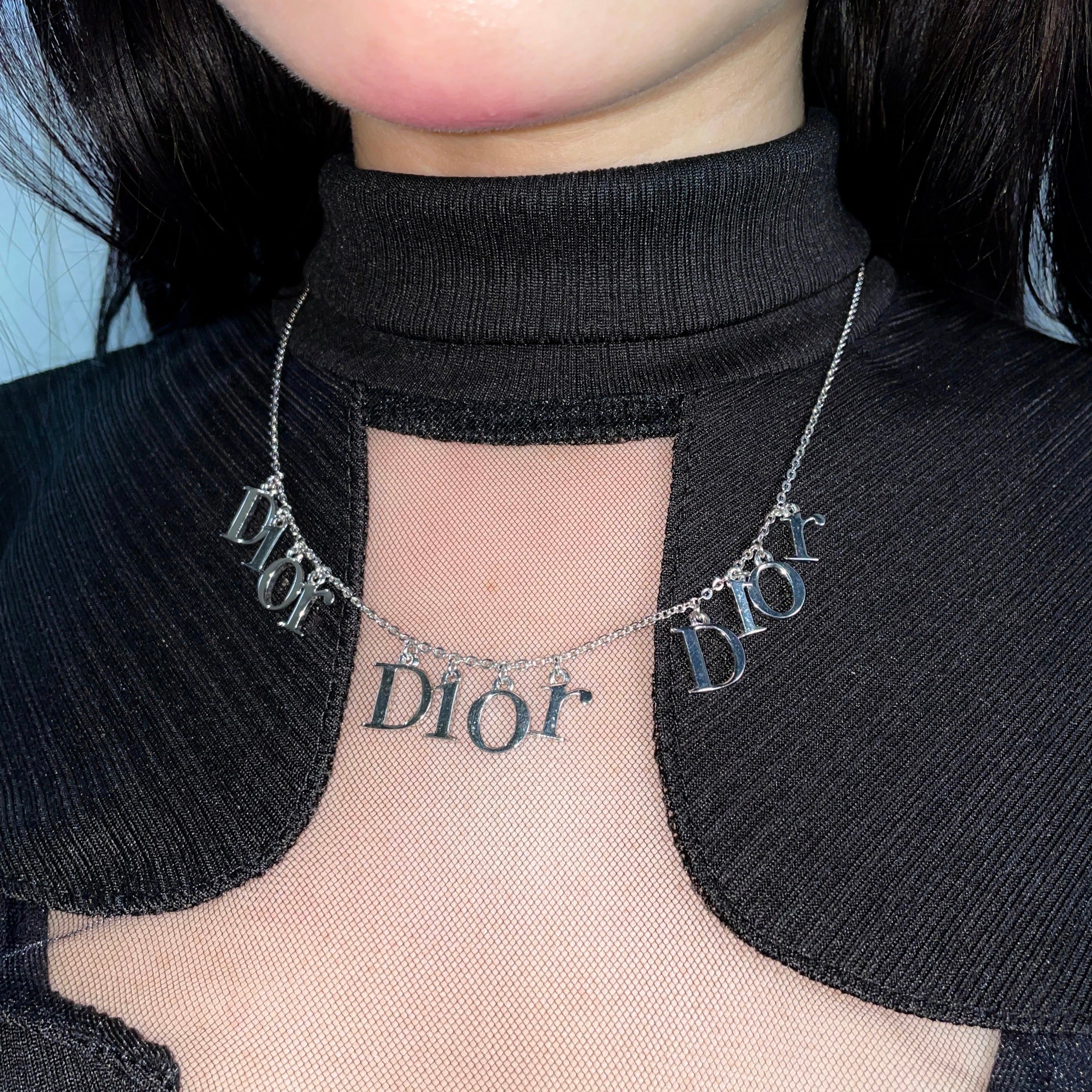 Dior Christian Dior D Ior Pendant X 3 Necklace Silver Size ONE SIZE - 2 Thumbnail