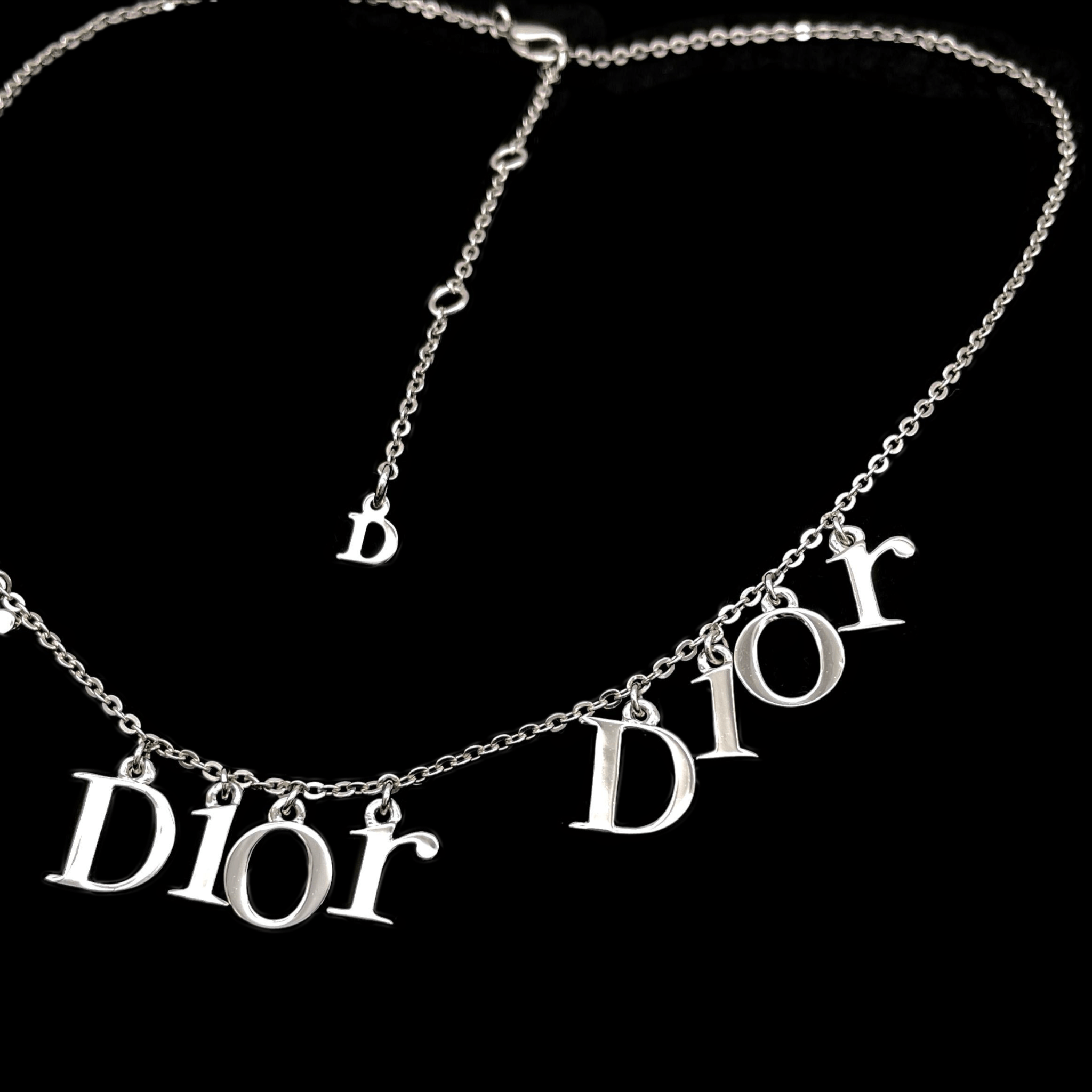 Dior Christian Dior D Ior Pendant X 3 Necklace Silver Size ONE SIZE - 8 Thumbnail