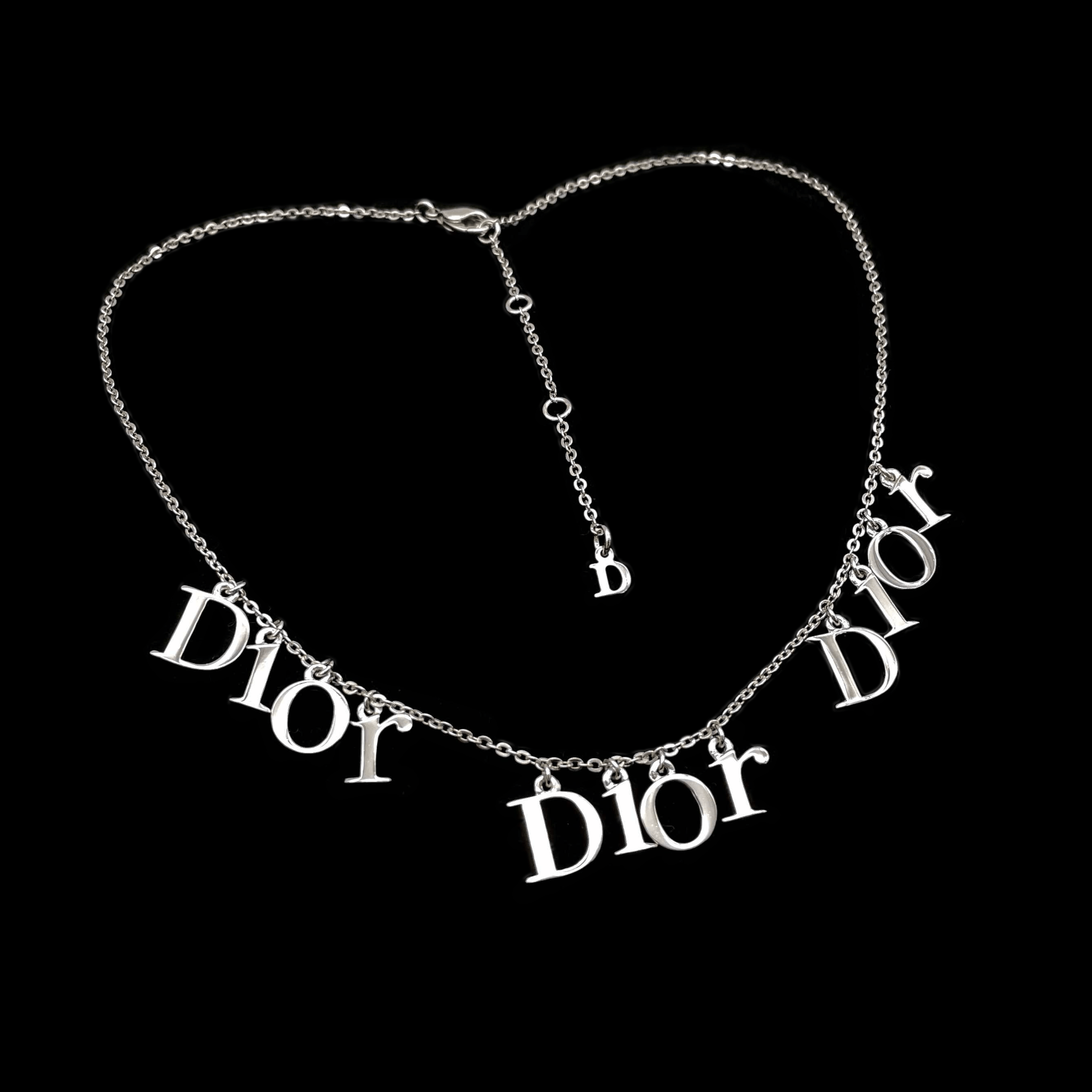 Dior Christian Dior D Ior Pendant X 3 Necklace Silver Size ONE SIZE - 5 Thumbnail