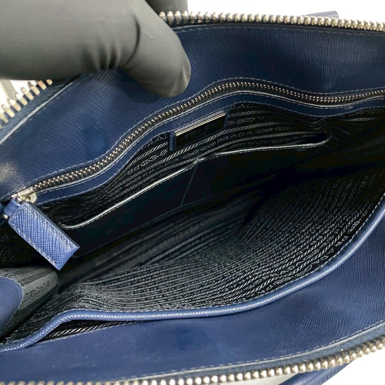 Prada Prada Handbag Blue Leather Size ONE SIZE - 8 Thumbnail