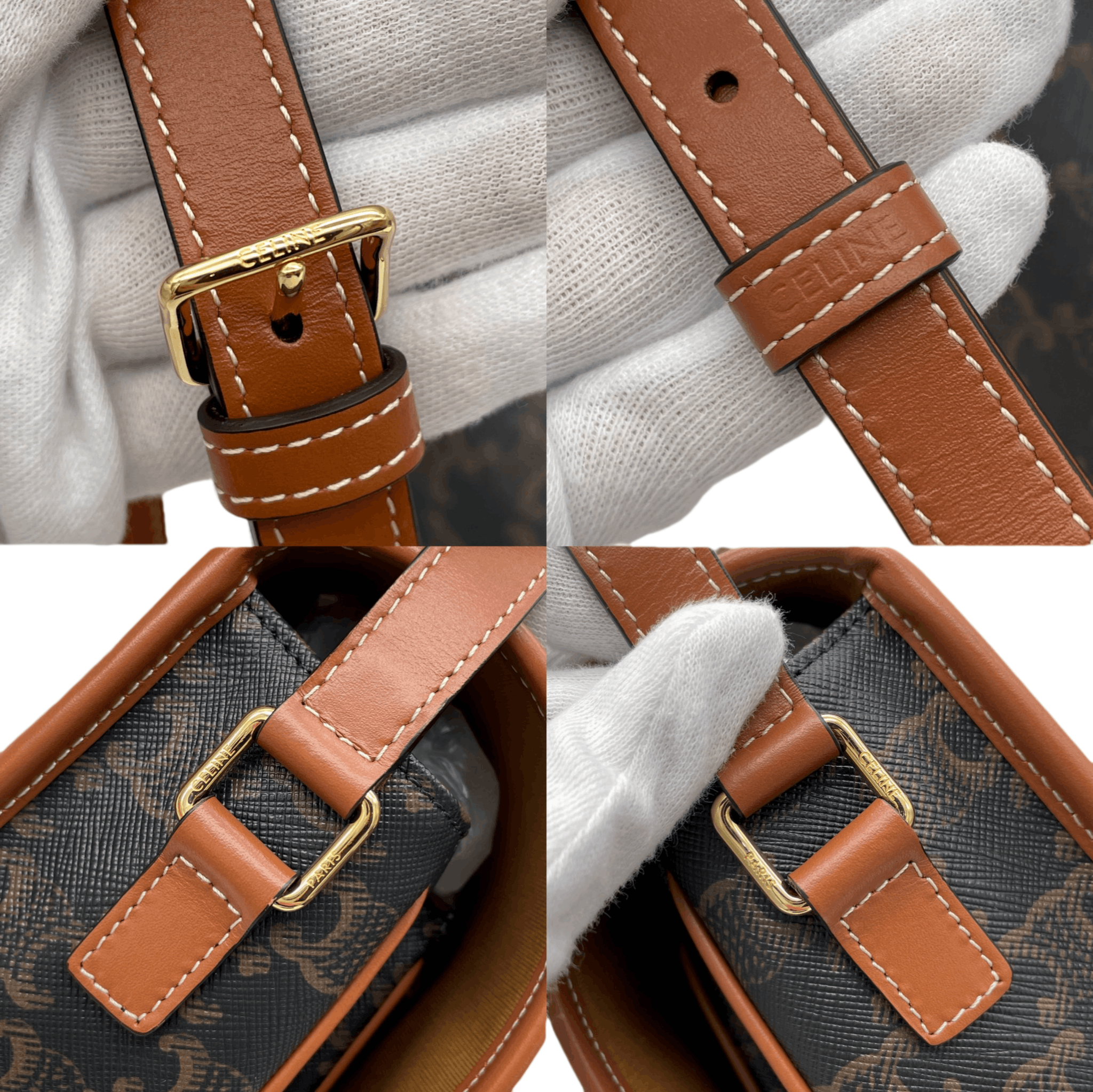Celine Great Condition Celine Medium Folco Bag In Triomphe Canvas &Amp; Calfskin Crossbody Shoulder Size ONE SIZE - 9 Thumbnail