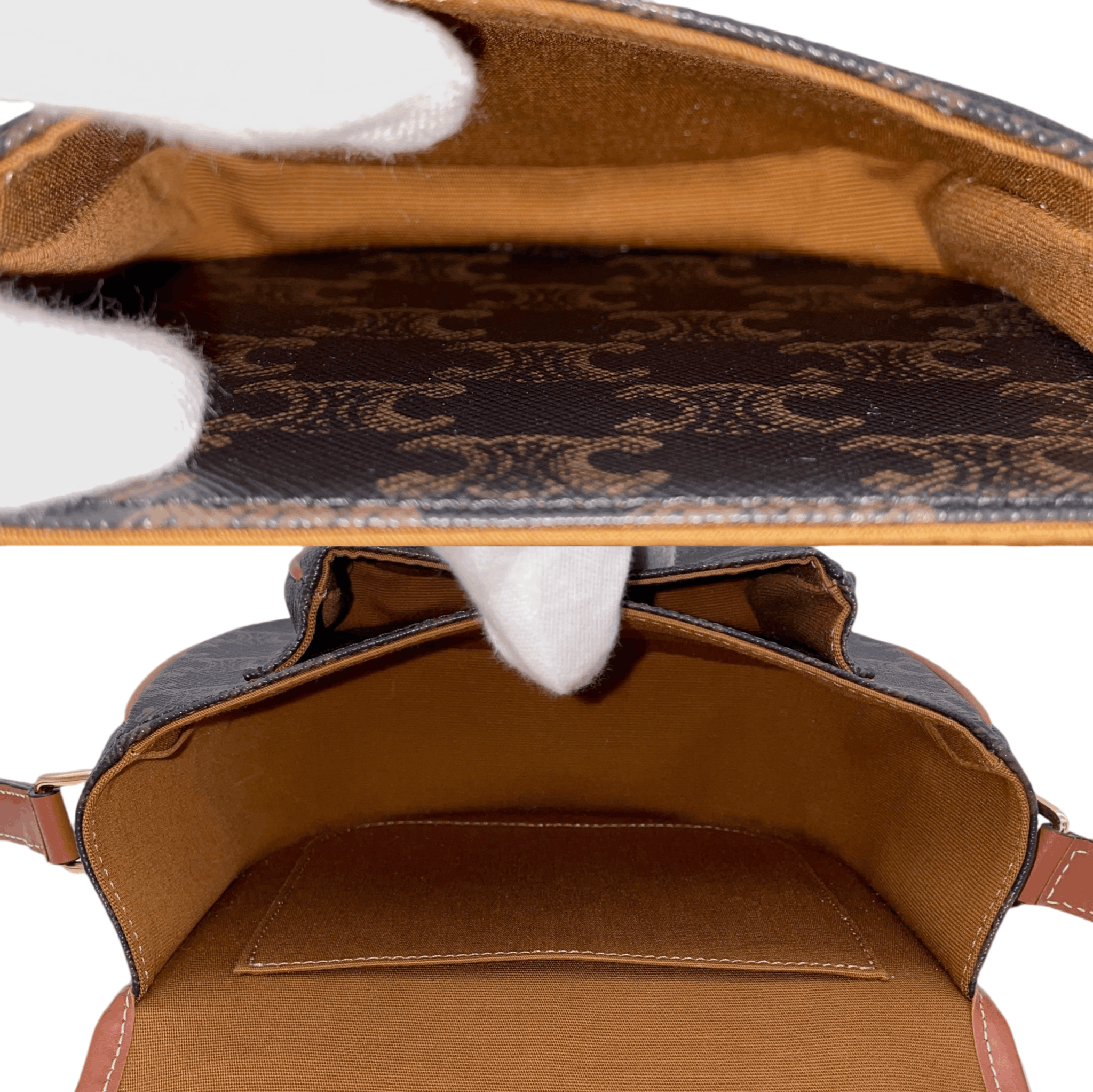 Celine Great Condition Celine Medium Folco Bag In Triomphe Canvas &Amp; Calfskin Crossbody Shoulder Size ONE SIZE - 15 Thumbnail