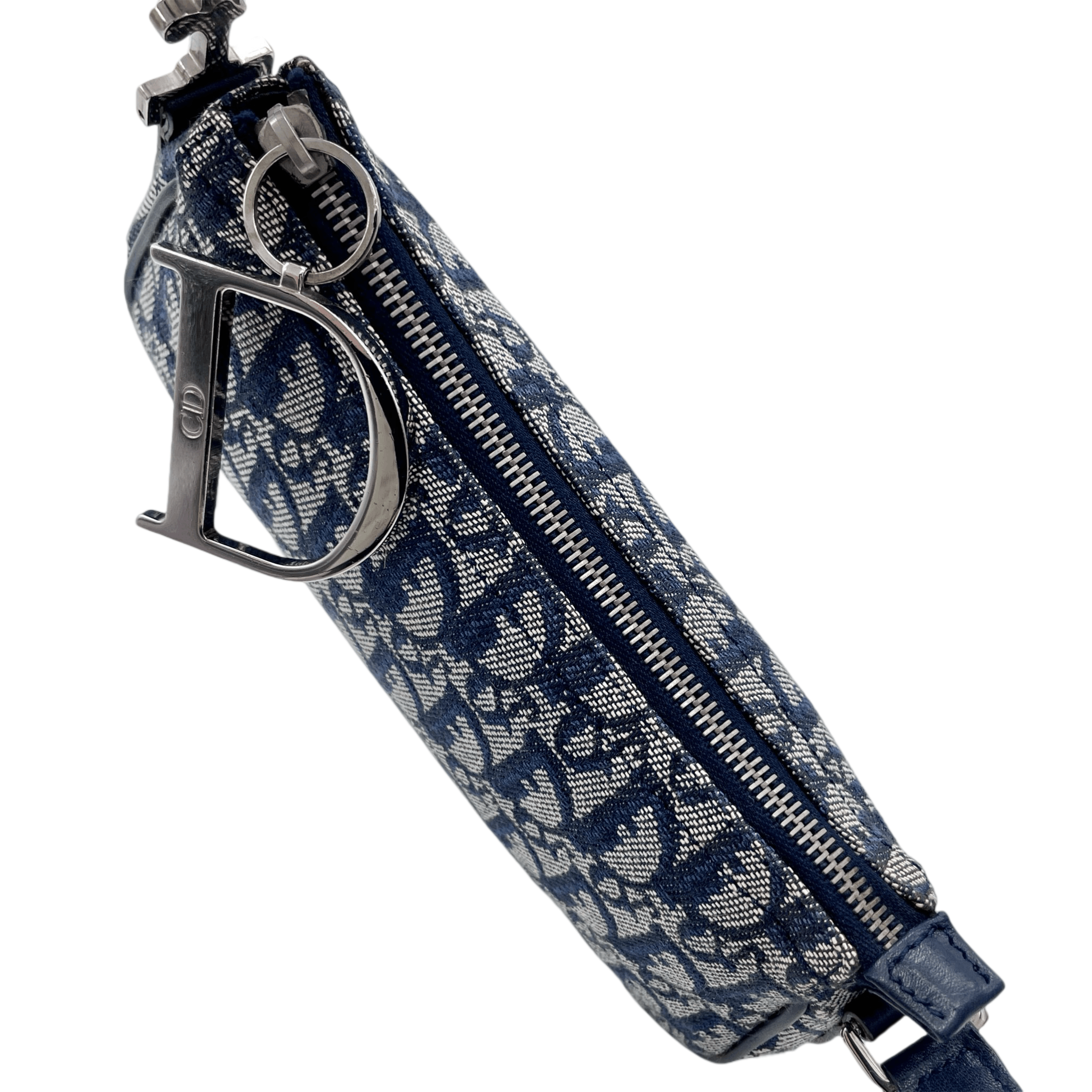 Dior Christian Dior Trotter Canvas D Pendant Shoulder Bag/Pouch Navy &Amp; Silver Size ONE SIZE - 11 Thumbnail