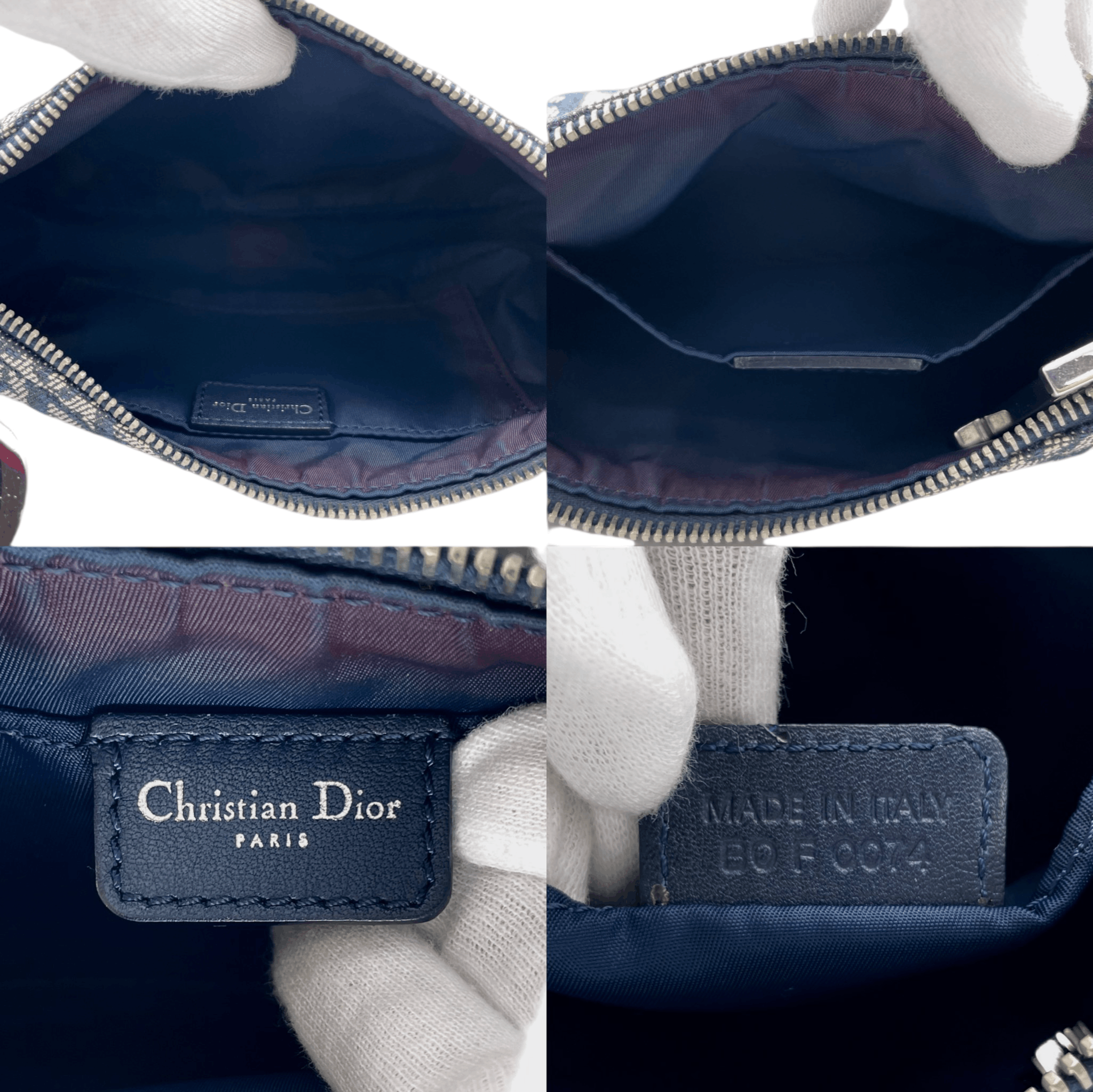 Dior Christian Dior Trotter Canvas D Pendant Shoulder Bag/Pouch Navy &Amp; Silver Size ONE SIZE - 13 Thumbnail