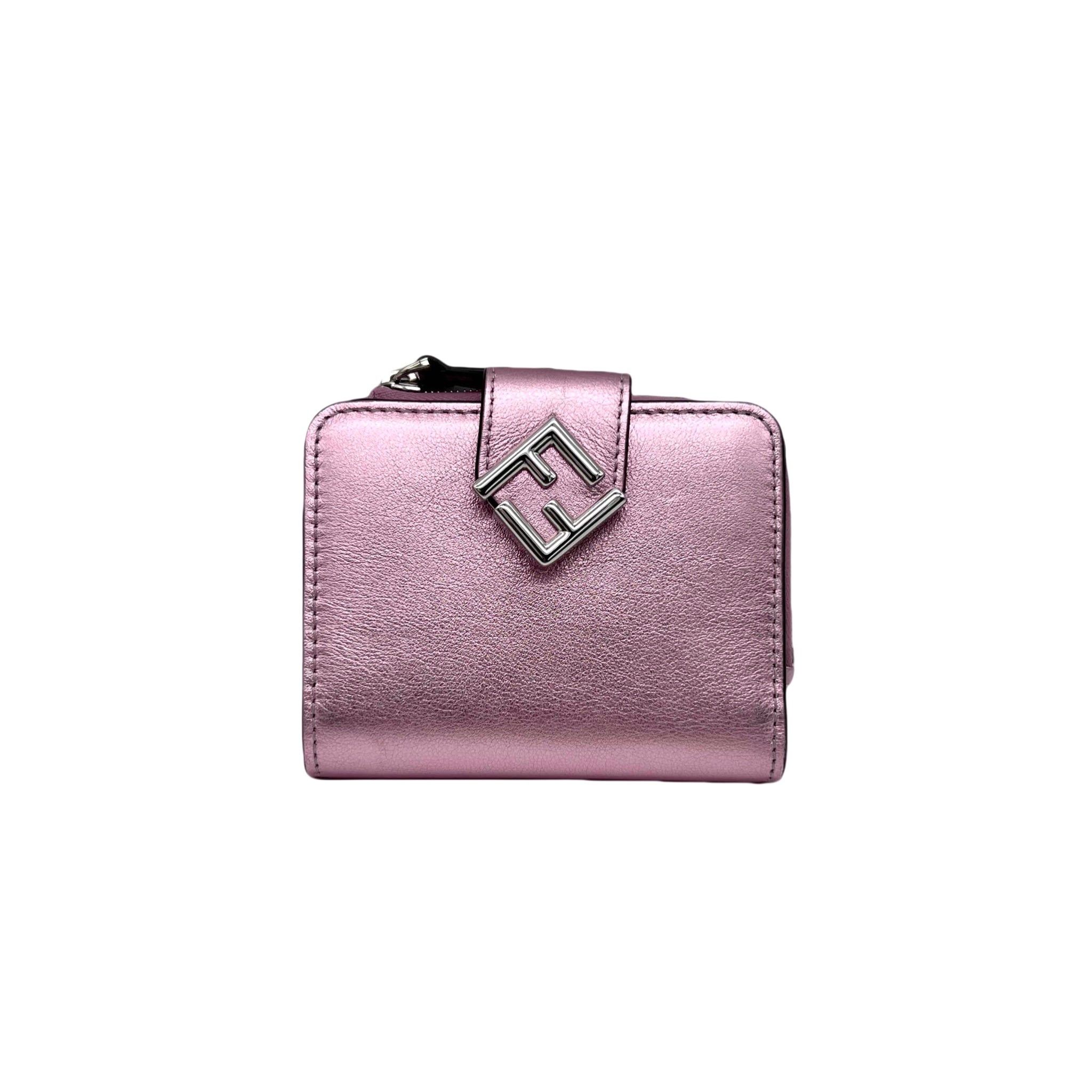 Fendi Fendi Ff Diamond Short Wallet Pink &Amp; Silver Size ONE SIZE - 3 Thumbnail