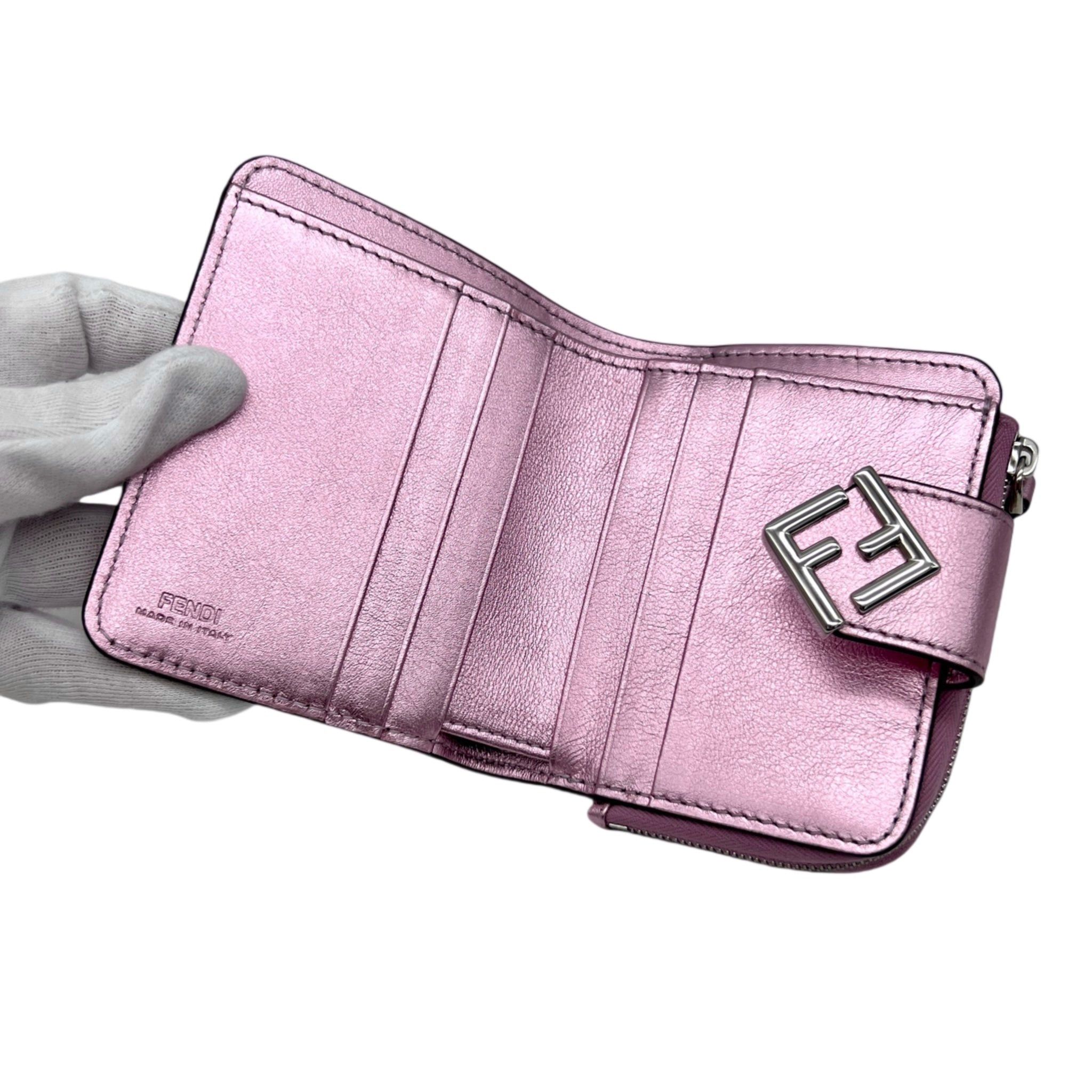 Fendi Fendi Ff Diamond Short Wallet Pink &Amp; Silver Size ONE SIZE - 7 Thumbnail