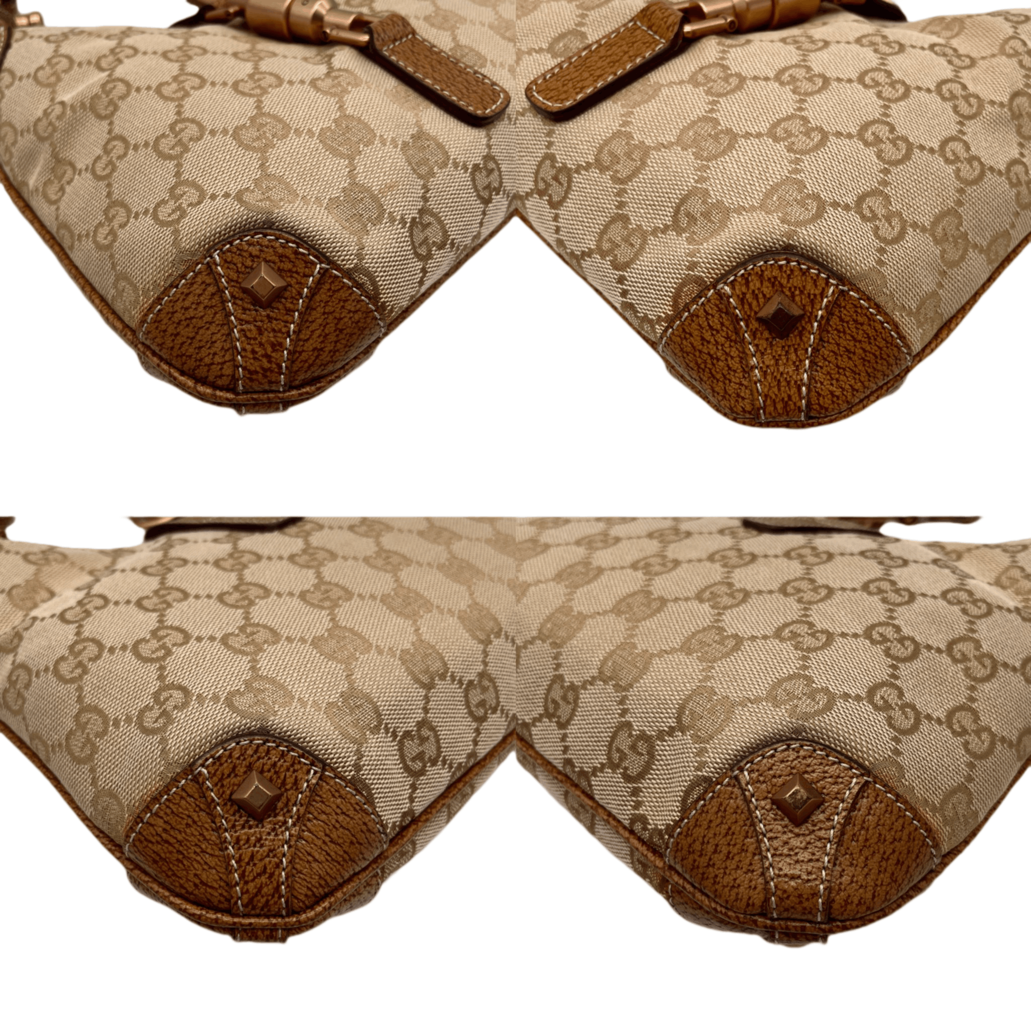 Gucci Gucci Gg Canvas Jackie Pm Shoulder Bag Brown &Amp; Gold Size ONE SIZE - 11 Thumbnail