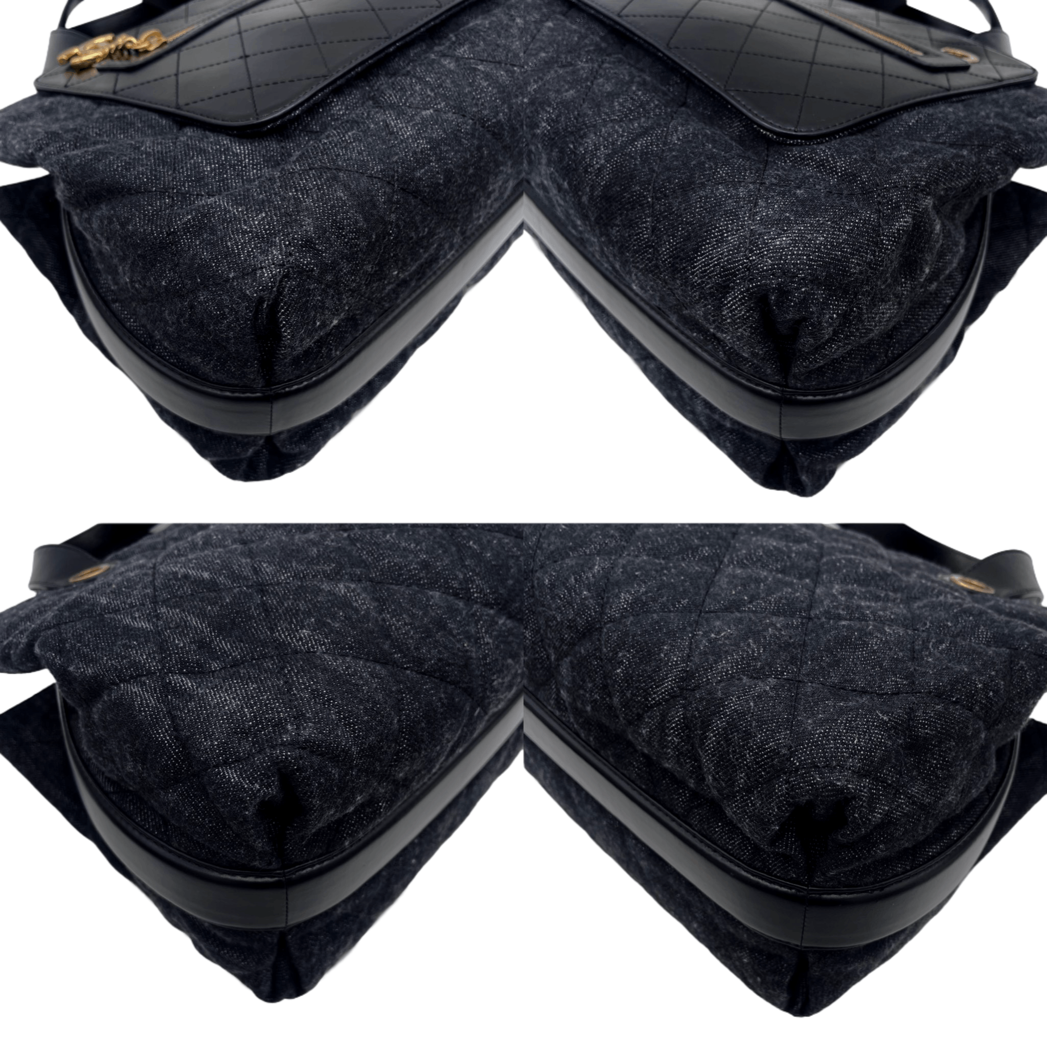 Chanel Chanel Matelassé Denim Cc Logo Pendant 2-Way Chain Shoulder Tote Bag Black &Amp; Gold Size ONE SIZE - 13 Thumbnail