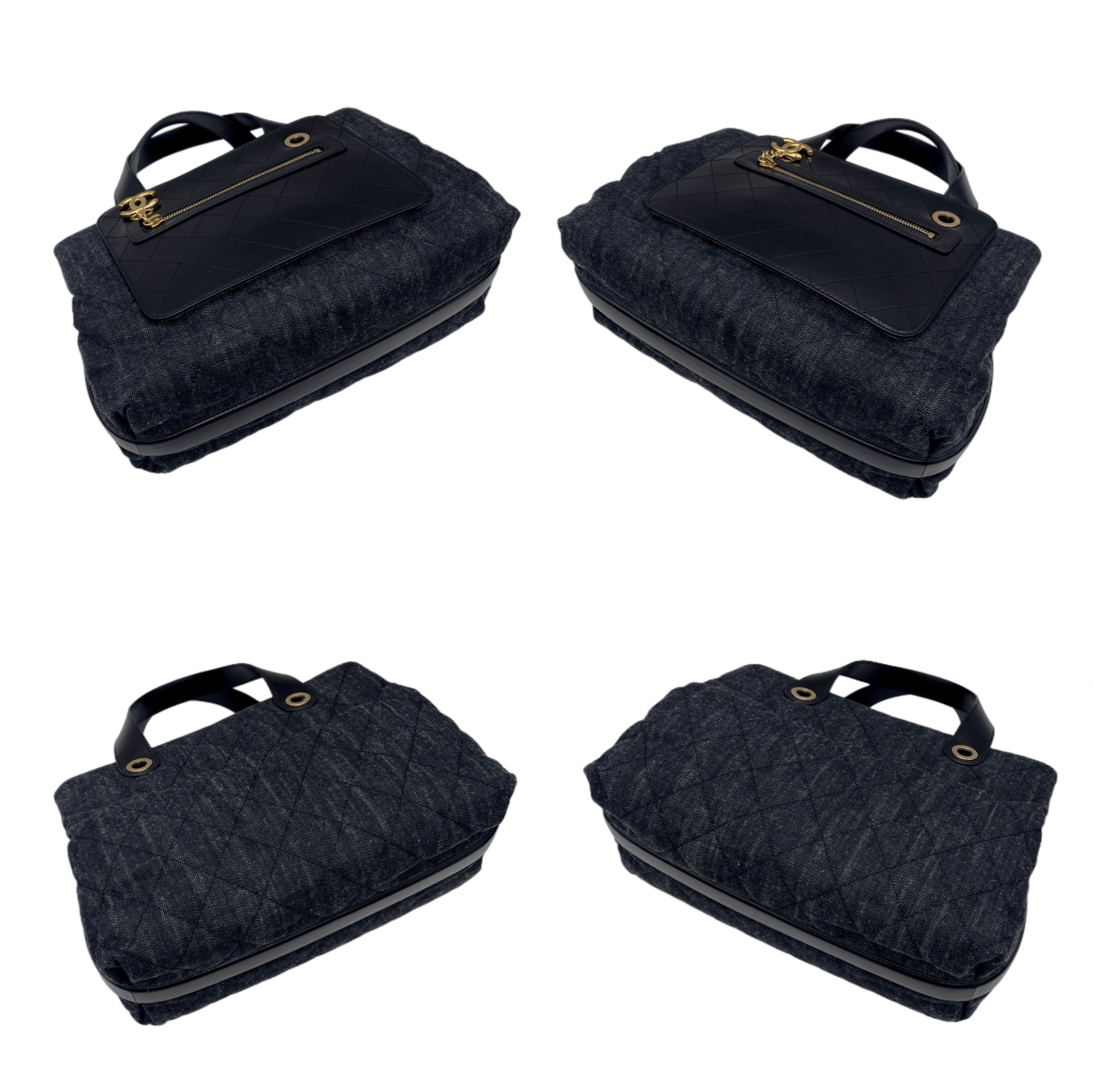 Chanel Chanel Matelassé Denim Cc Logo Pendant 2-Way Chain Shoulder Tote Bag Black &Amp; Gold Size ONE SIZE - 12 Thumbnail