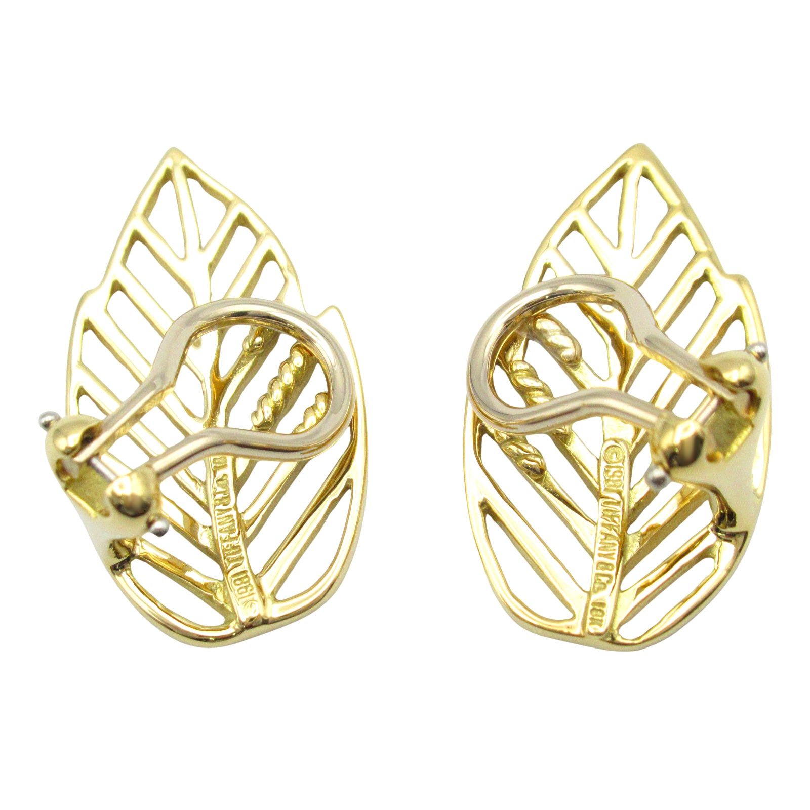 Tiffany & Co. Tiffany Co Leaf Earrings K18 (Yellow Gold) Gold Size ONE SIZE - 2 Thumbnail