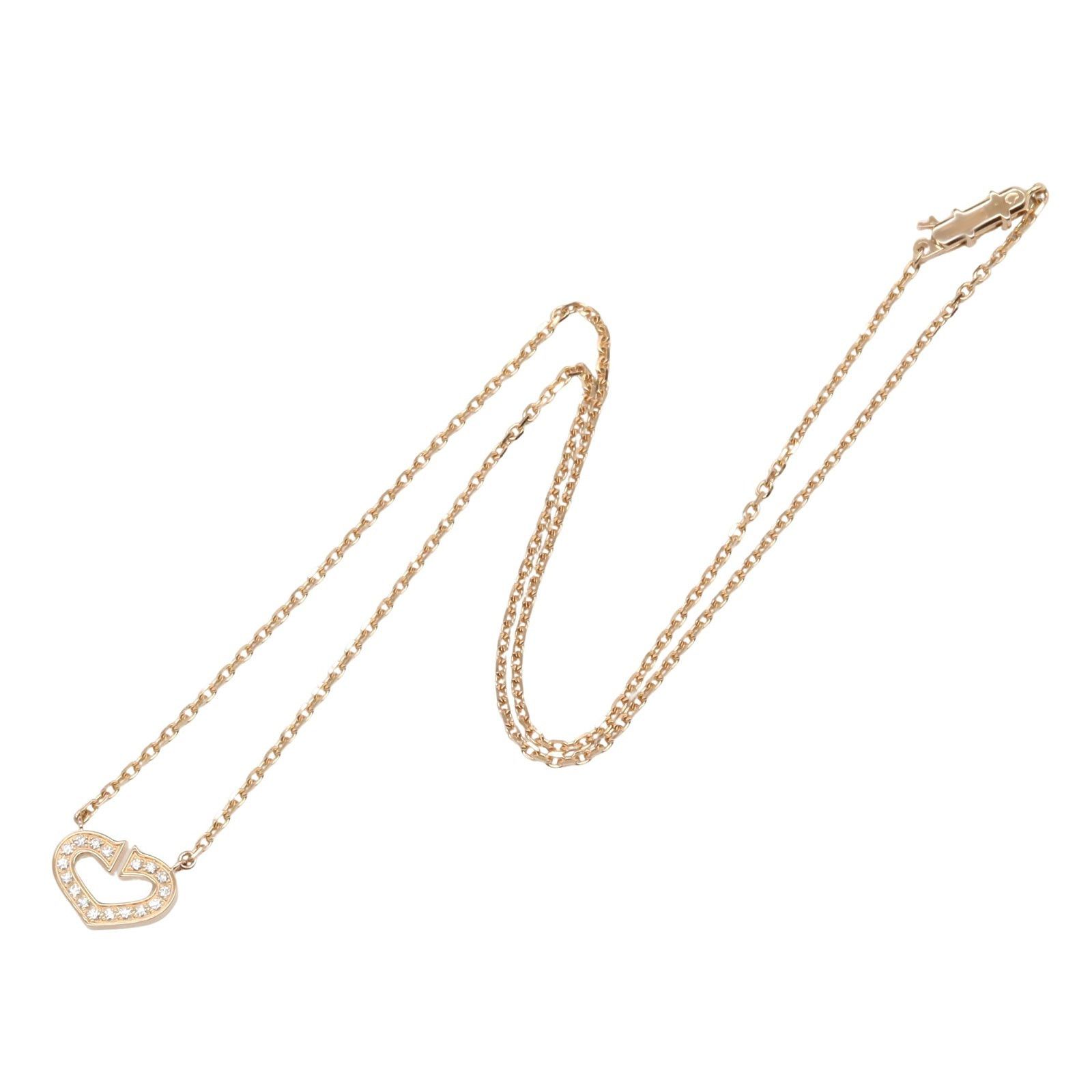Cartier Cartier C Heart Diamond Necklace K18Pg (Pink Gold) Clear Size ONE SIZE - 3 Thumbnail