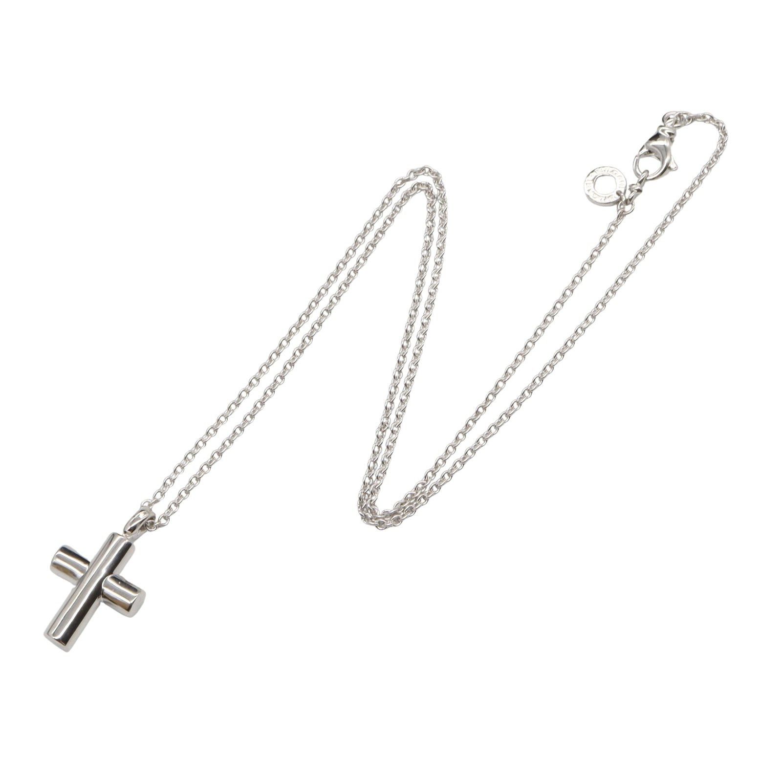 Bvlgari Bvlgari Latin Cross Necklace K18Wg (White Gold) Silver Size ONE SIZE - 3 Thumbnail