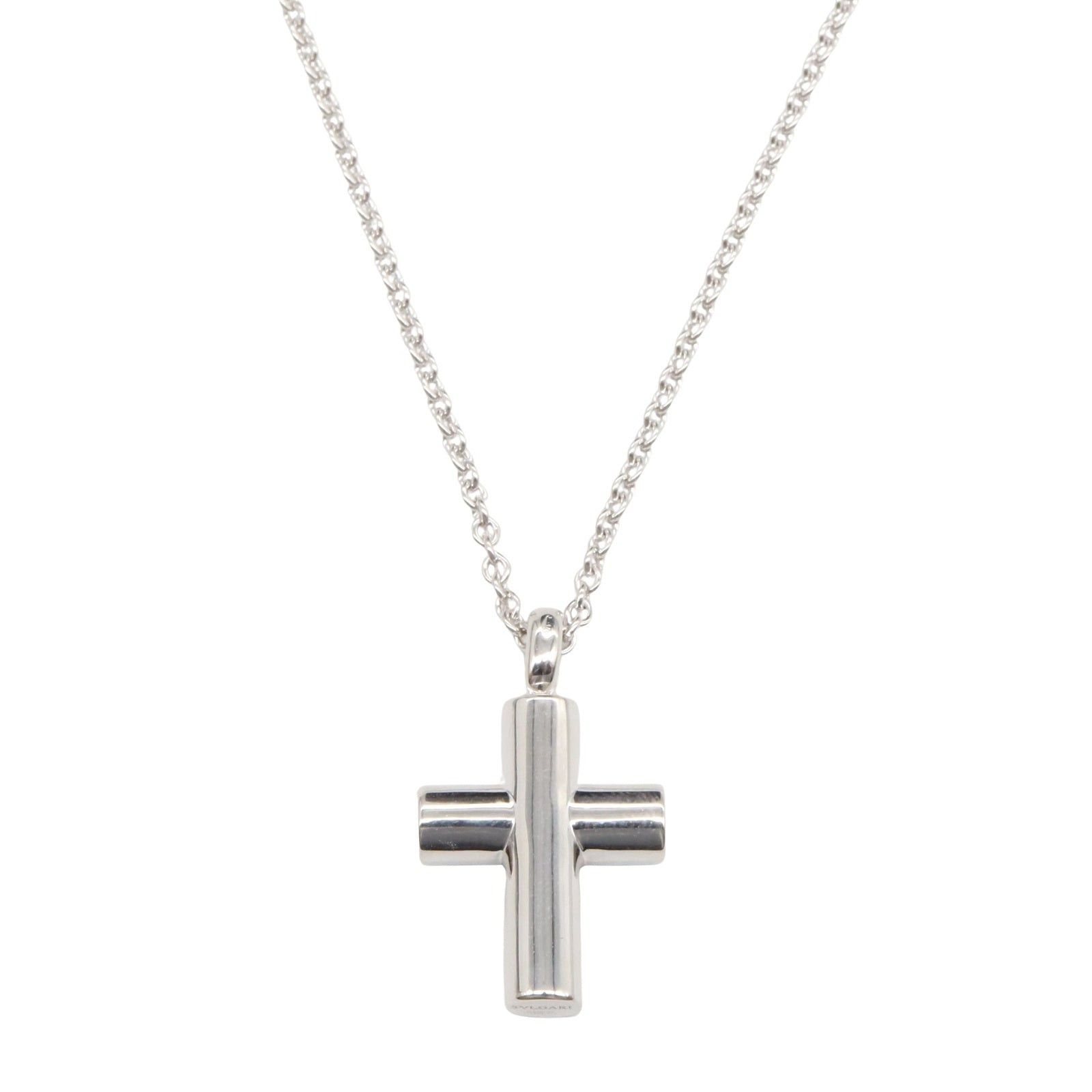 Bvlgari Bvlgari Latin Cross Necklace K18Wg (White Gold) Silver Size ONE SIZE - 2 Thumbnail