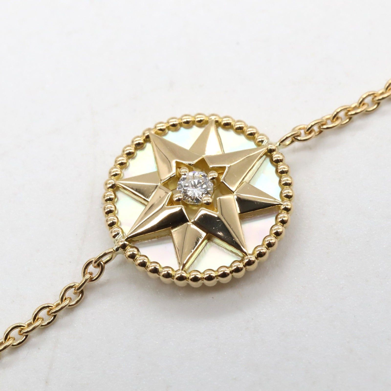 Dior Dior Rose Thevan Mother Of Pearl Bracelet K18 (Yellow Gold) Diamond Clear White Size ONE SIZE - 5 Thumbnail