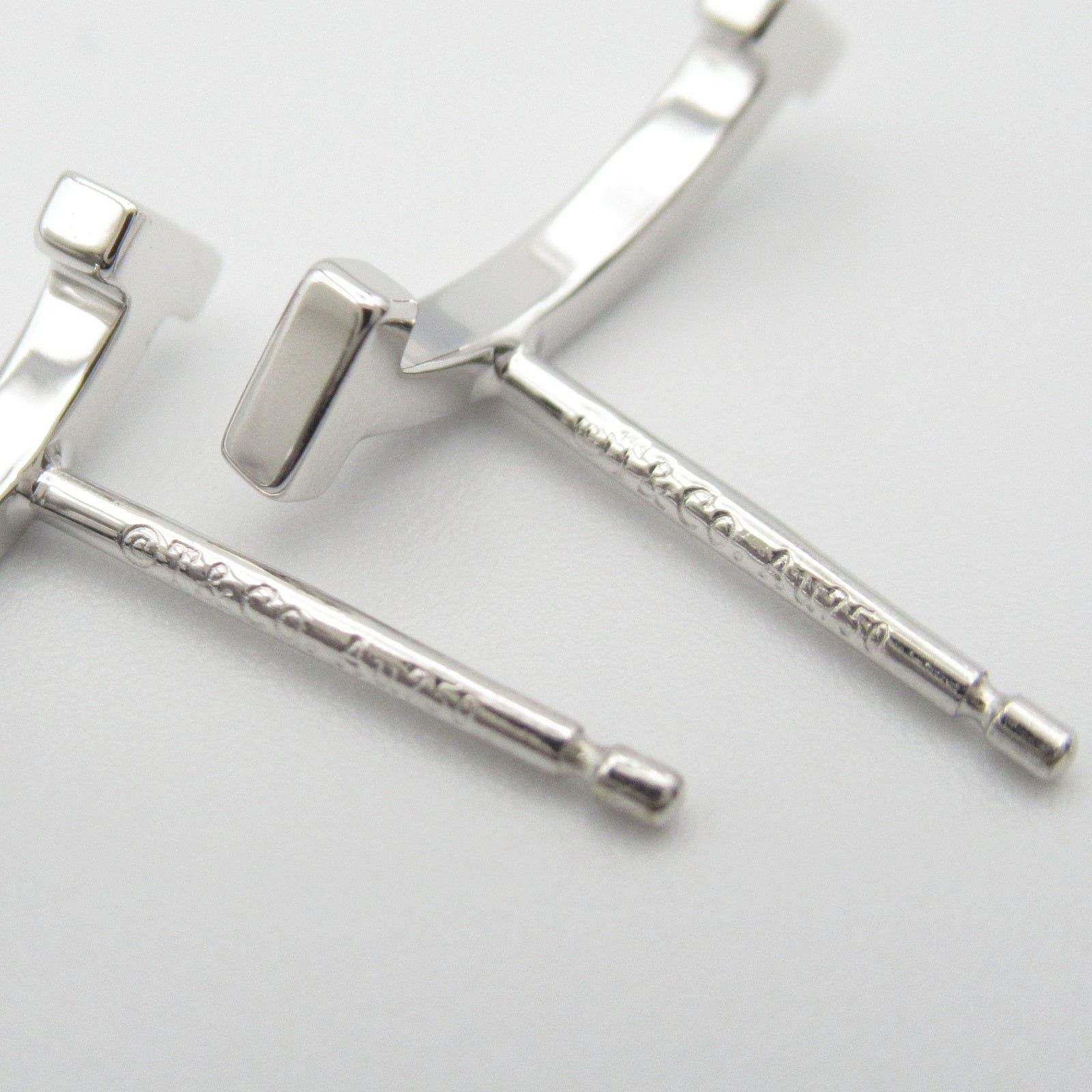 Tiffany & Co. Tiffany Co T-Smile Earrings K18Wg (White Gold) Silver Size ONE SIZE - 6 Thumbnail