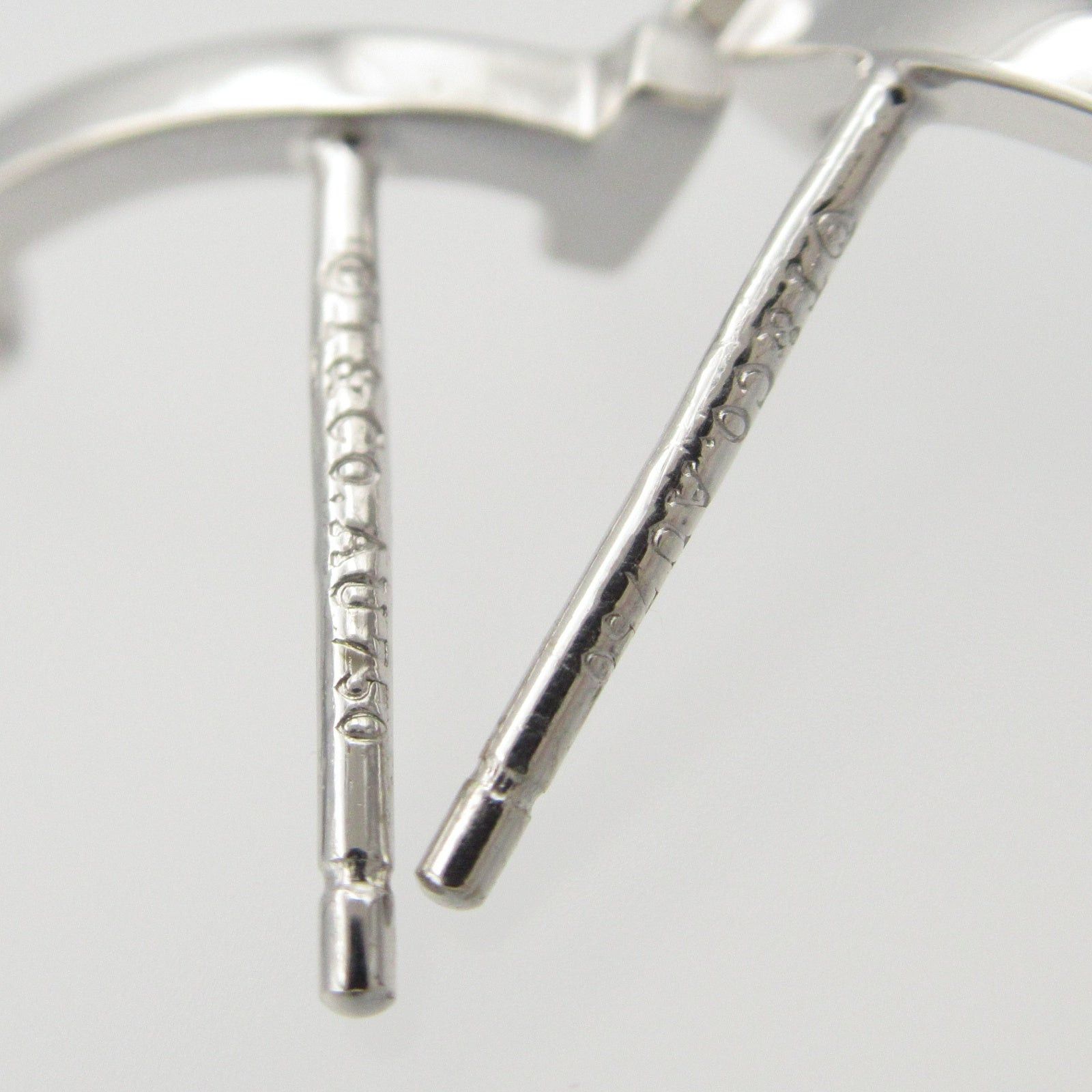 Tiffany & Co. Tiffany Co T-Smile Earrings K18Wg (White Gold) Silver Size ONE SIZE - 6 Thumbnail