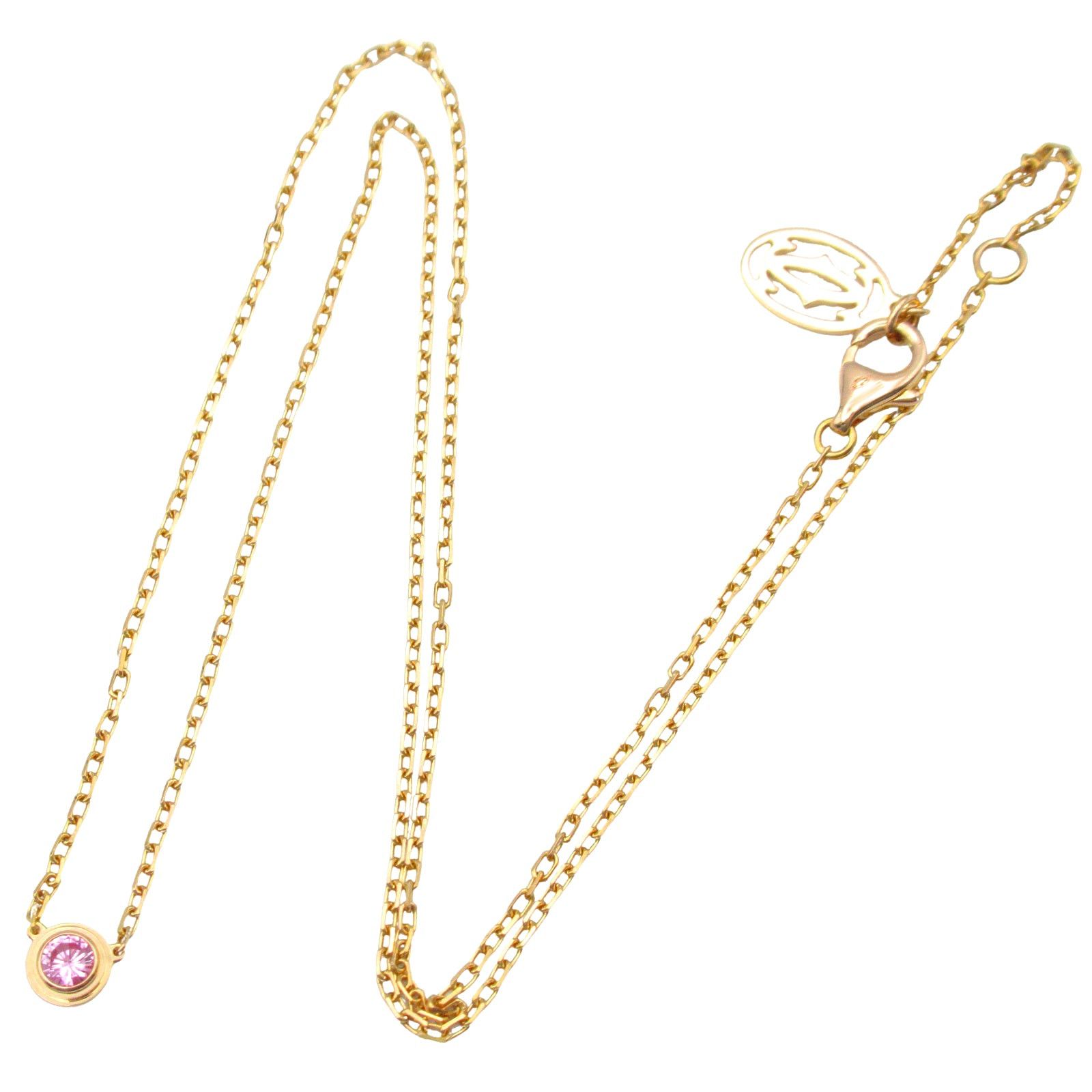 Cartier Cartier Damour Pink Sapphire Necklace K18 (Yellow Gold) Size ONE SIZE - 3 Thumbnail