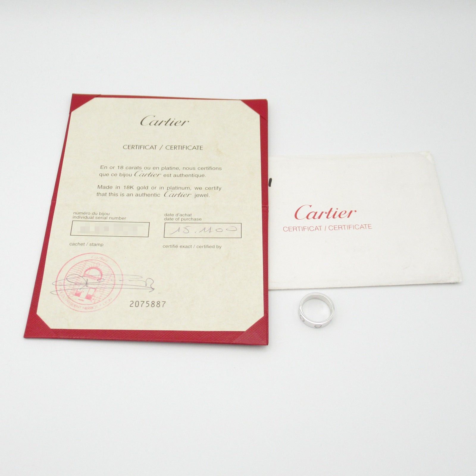 Cartier Cartier Love Ring K18Wg (White Gold) Silver Size ONE SIZE - 9 Thumbnail