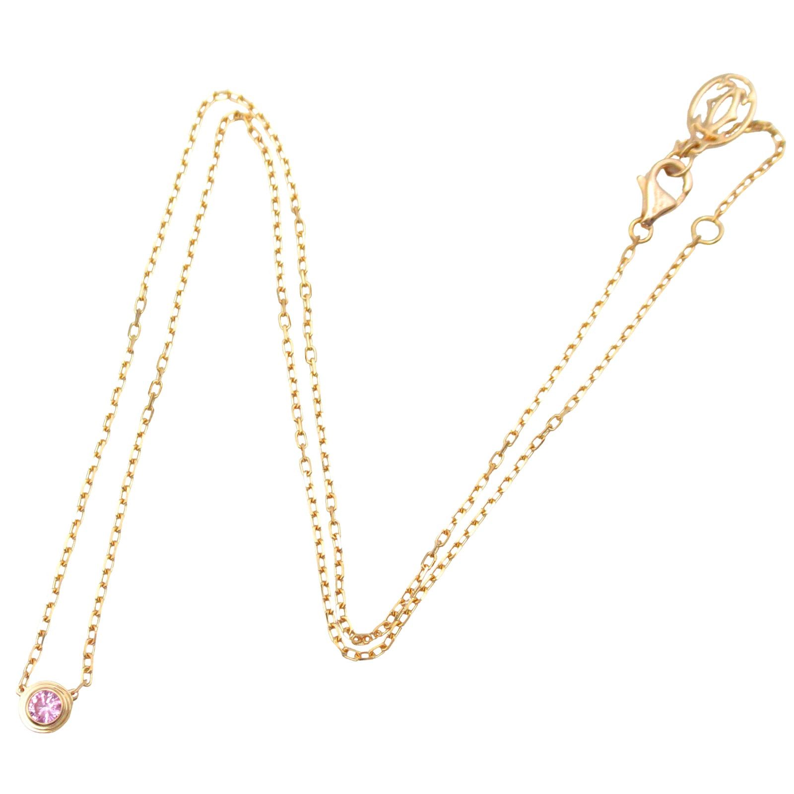 Cartier Cartier Damour Pink Sapphire Necklace K18Pg (Pink Gold) Size ONE SIZE - 3 Thumbnail