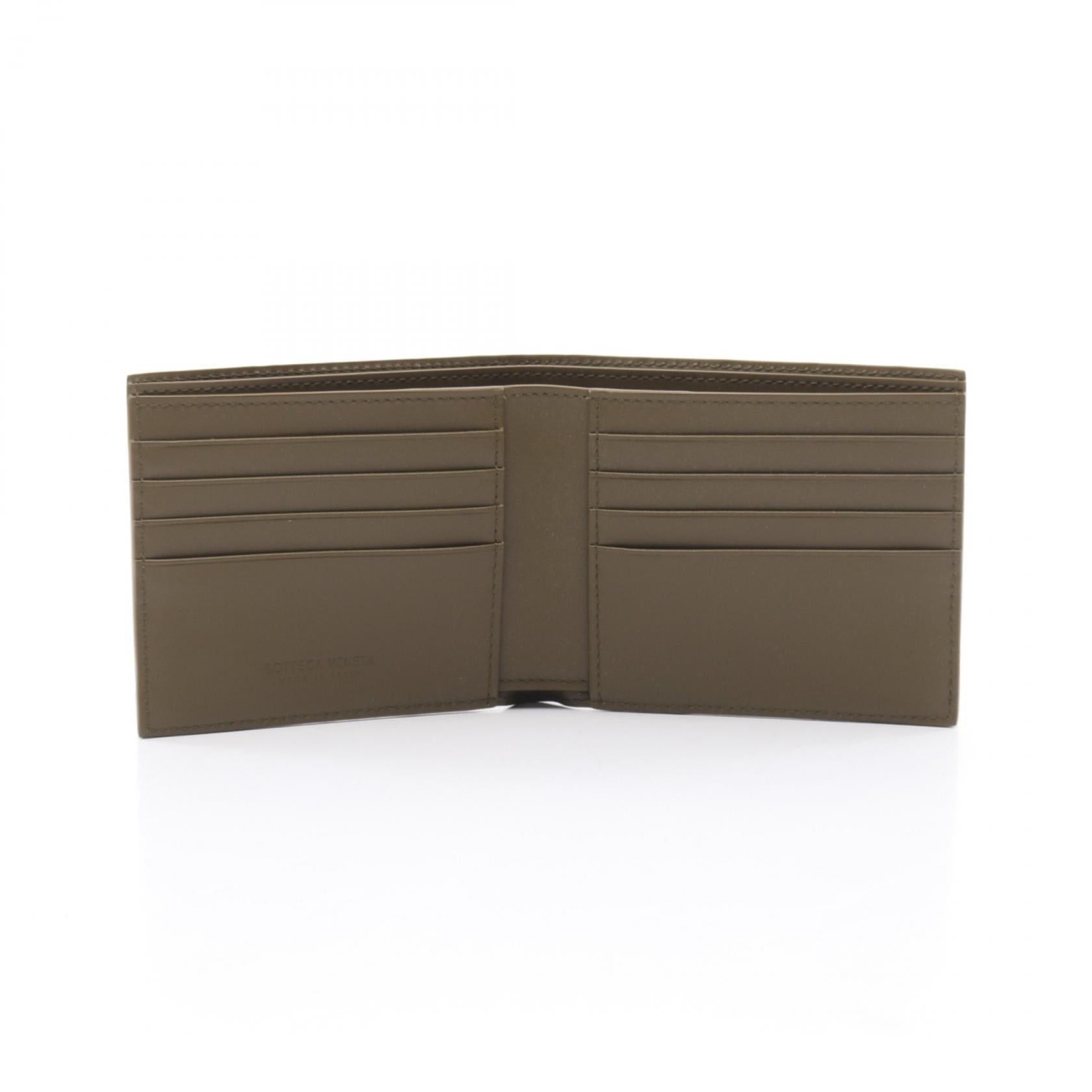 Bottega Veneta Bottega Veneta Intrecciato Bi-Fold Wallet Leather Khaki Green Size ONE SIZE - 3 Thumbnail