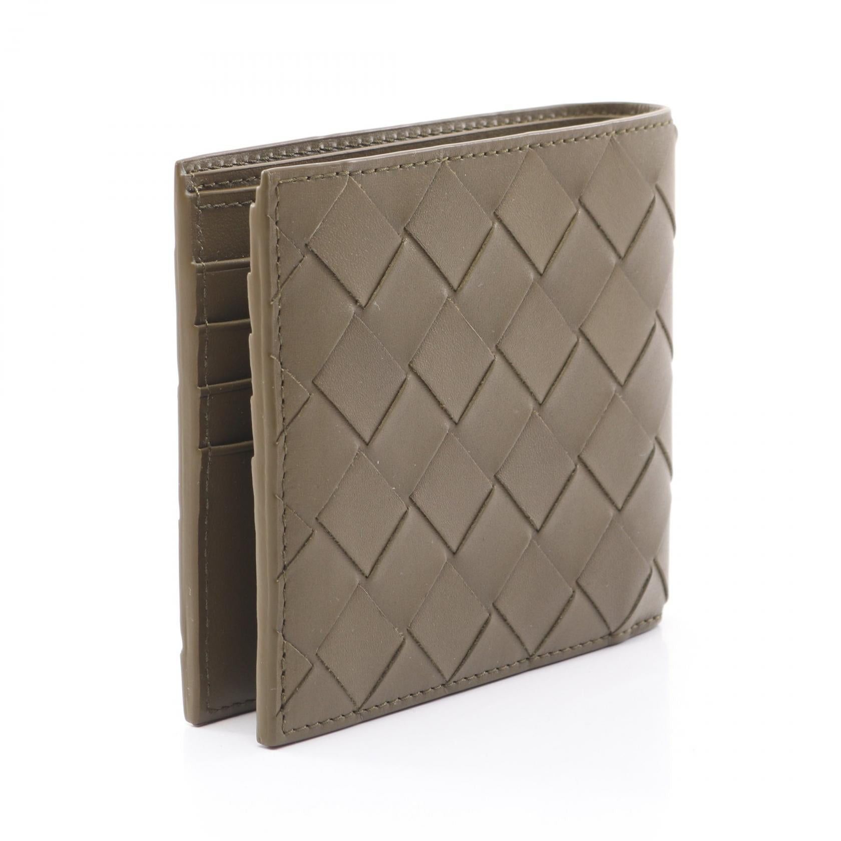 Bottega Veneta Bottega Veneta Intrecciato Bi-Fold Wallet Leather Khaki Green Size ONE SIZE - 2 Thumbnail